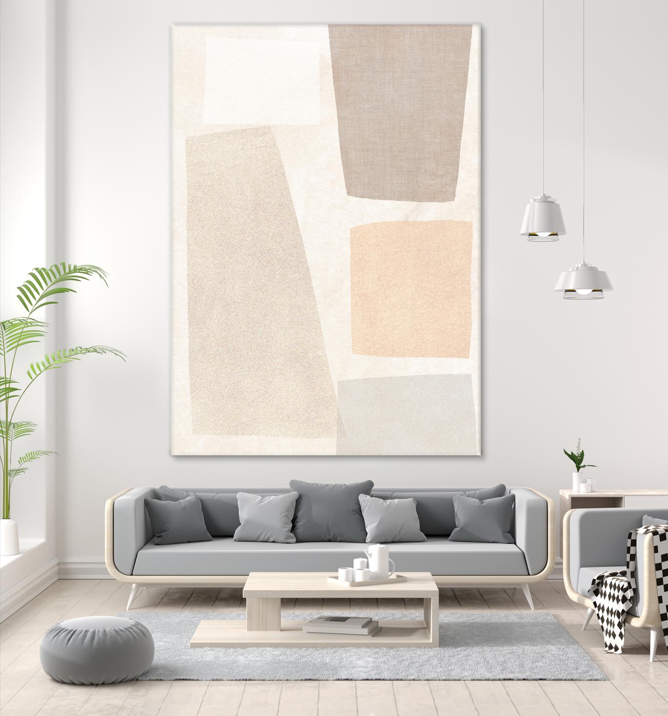 Block Magnetism I by June Vess on GIANT ART - beige abstract abstract