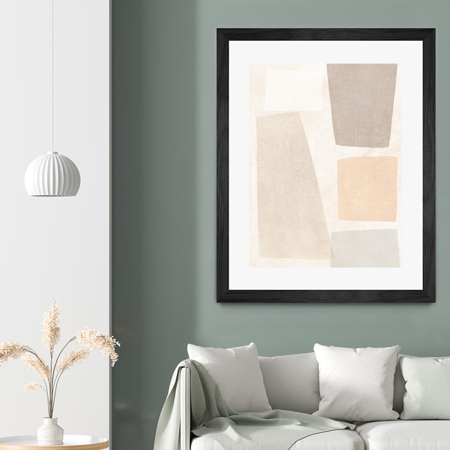 Block Magnetism I by June Vess on GIANT ART - beige abstract abstract