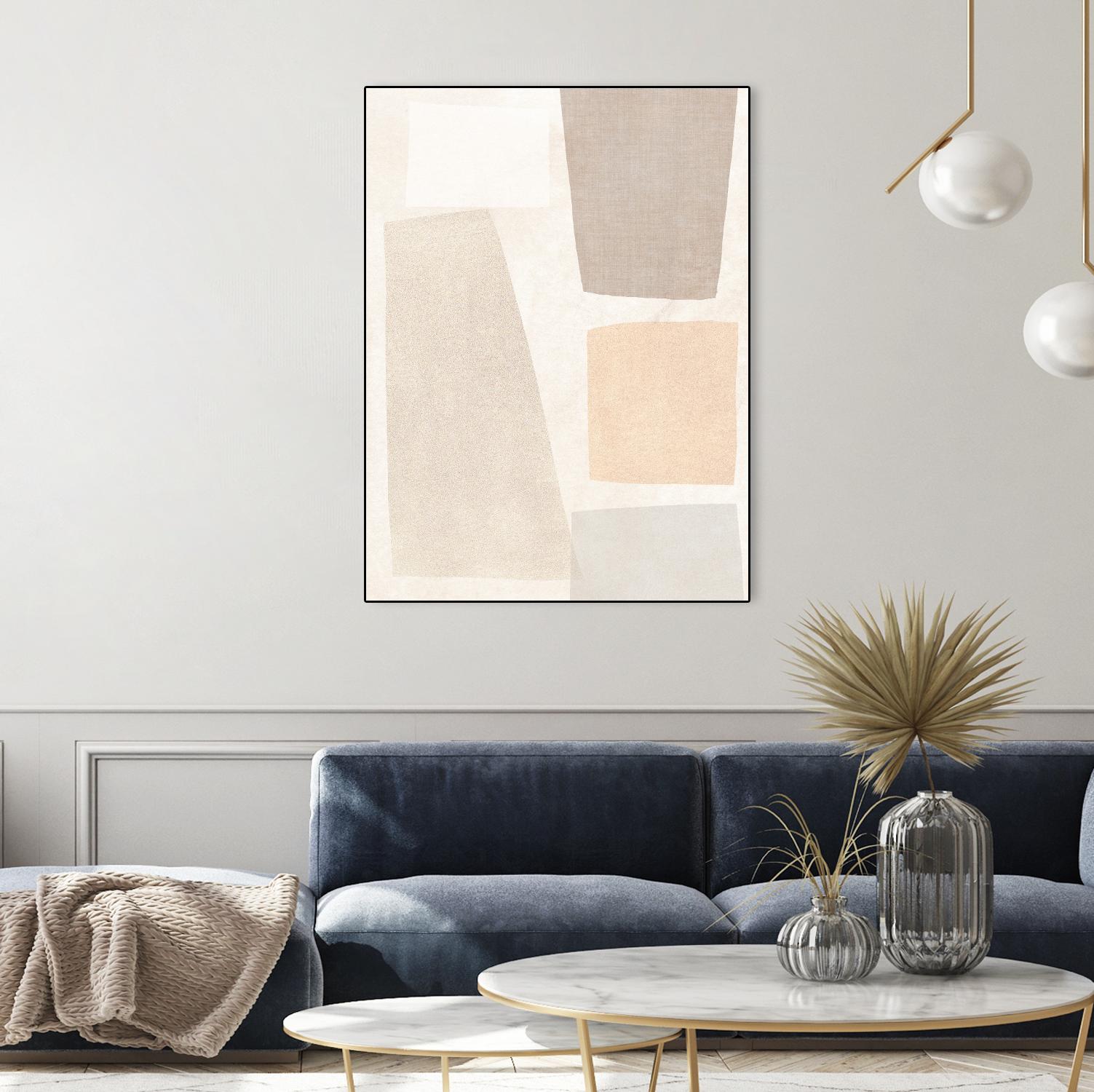 Block Magnetism I by June Vess on GIANT ART - beige abstract abstract