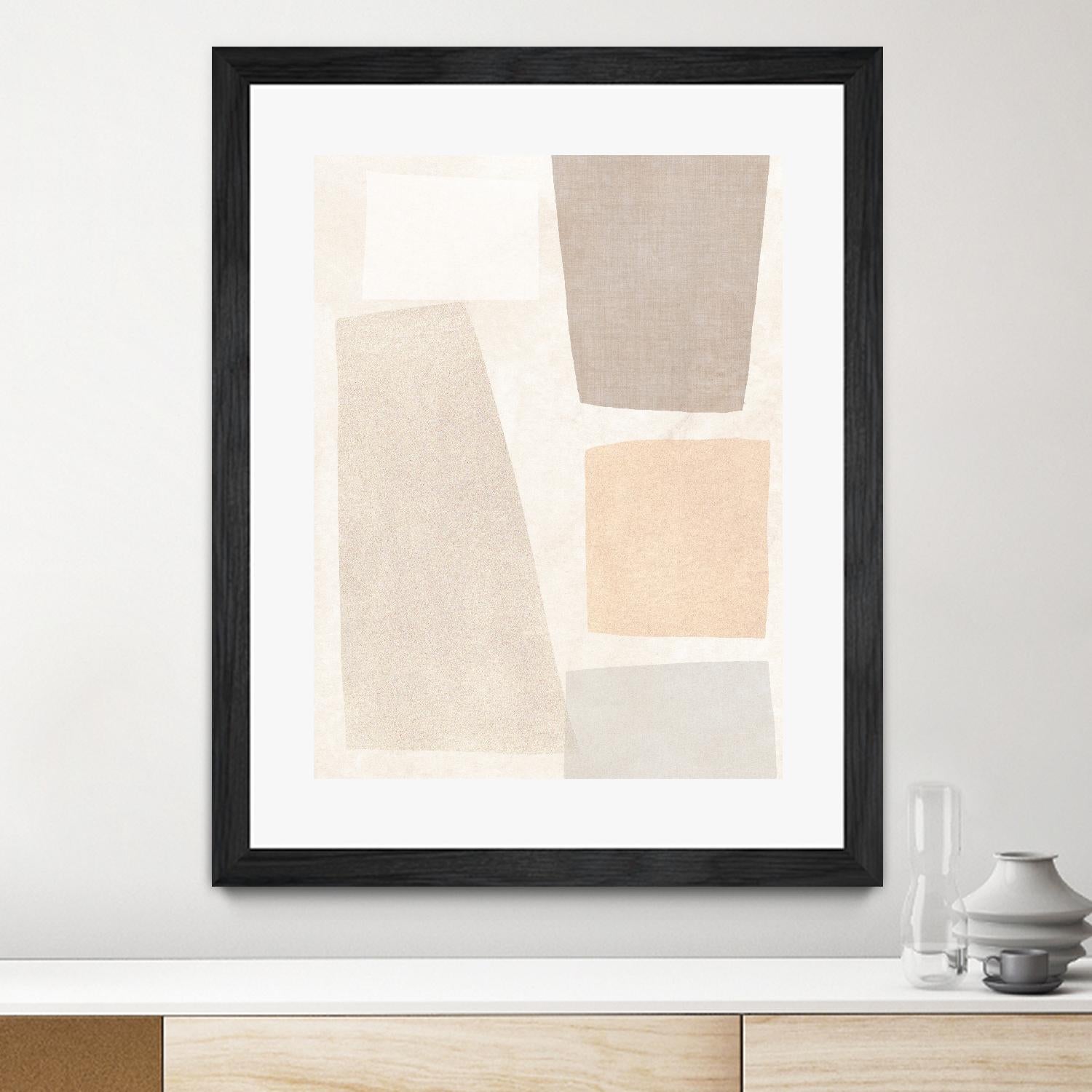 Block Magnetism I by June Vess on GIANT ART - beige abstract abstract