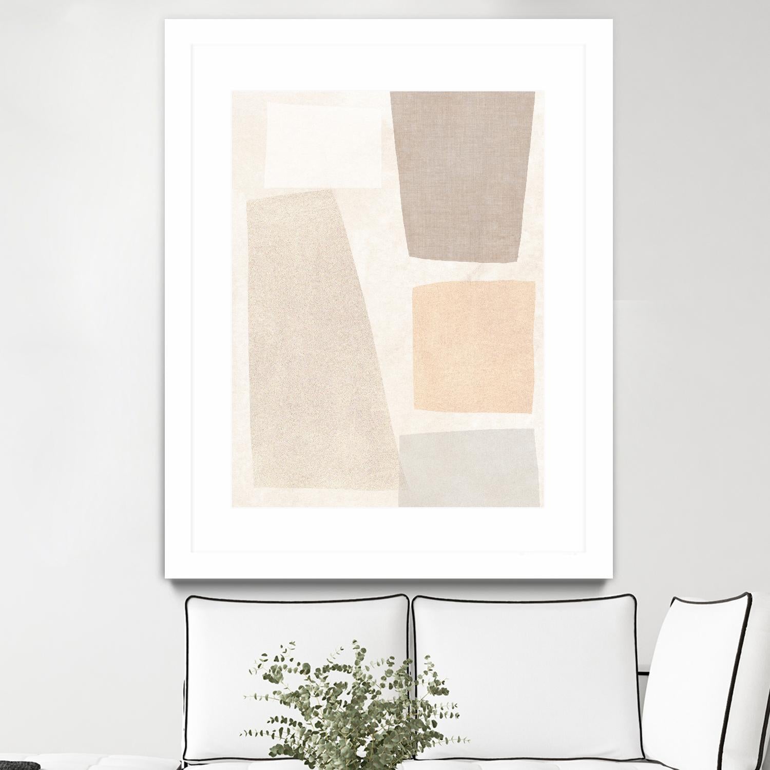 Block Magnetism I by June Vess on GIANT ART - beige abstract abstract