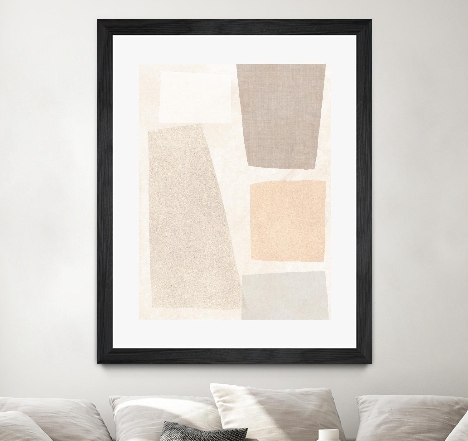 Block Magnetism I by June Vess on GIANT ART - beige abstract abstract