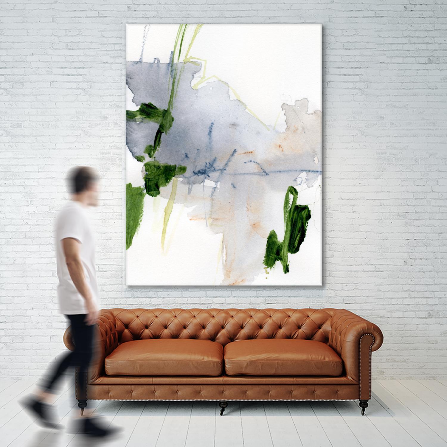 Green and Grey I by Victoria Barnes on GIANT ART - orange abstract abstract