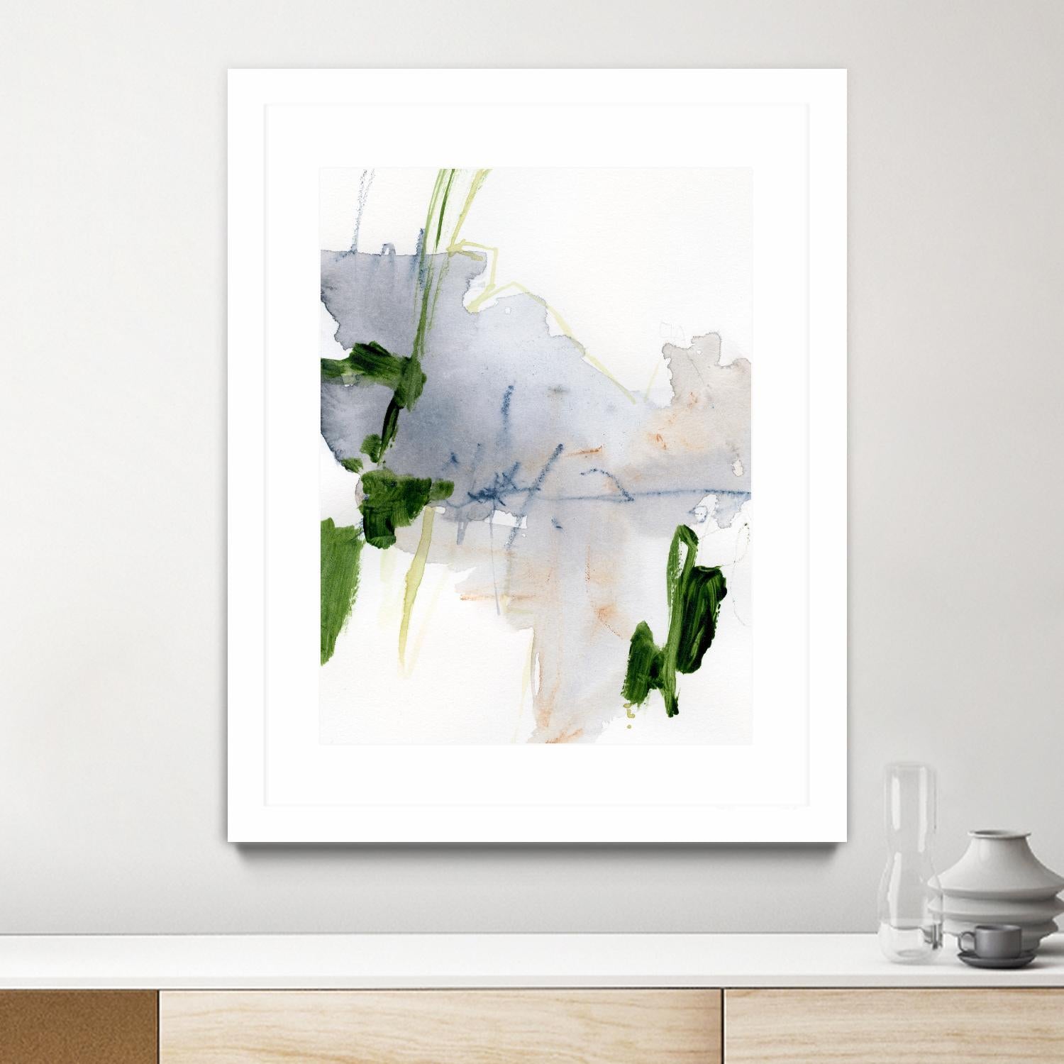 Green and Grey I by Victoria Barnes on GIANT ART - orange abstract abstract