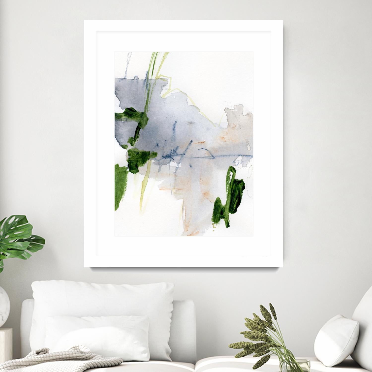 Green and Grey I by Victoria Barnes on GIANT ART - orange abstract abstract