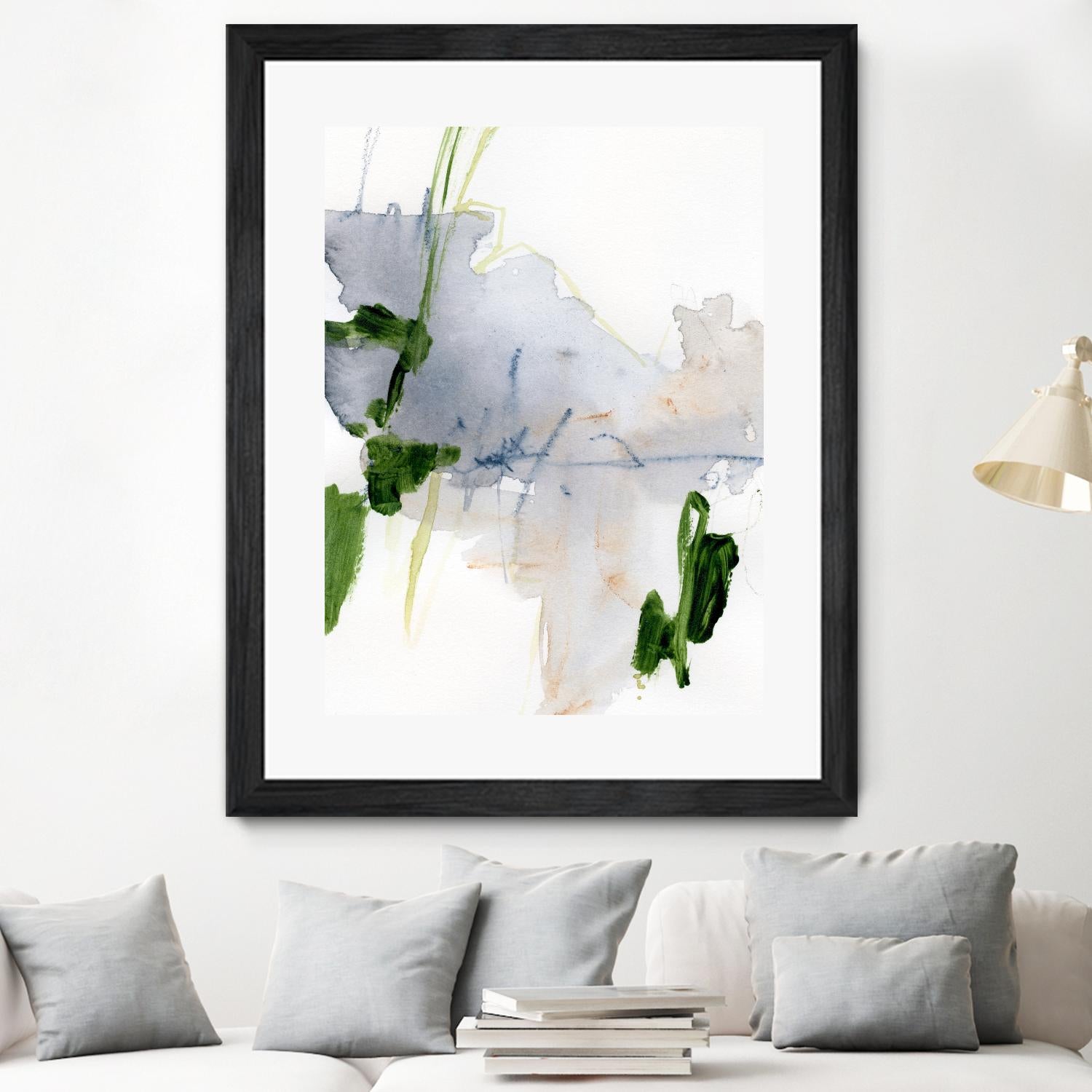 Green and Grey I by Victoria Barnes on GIANT ART - orange abstract abstract