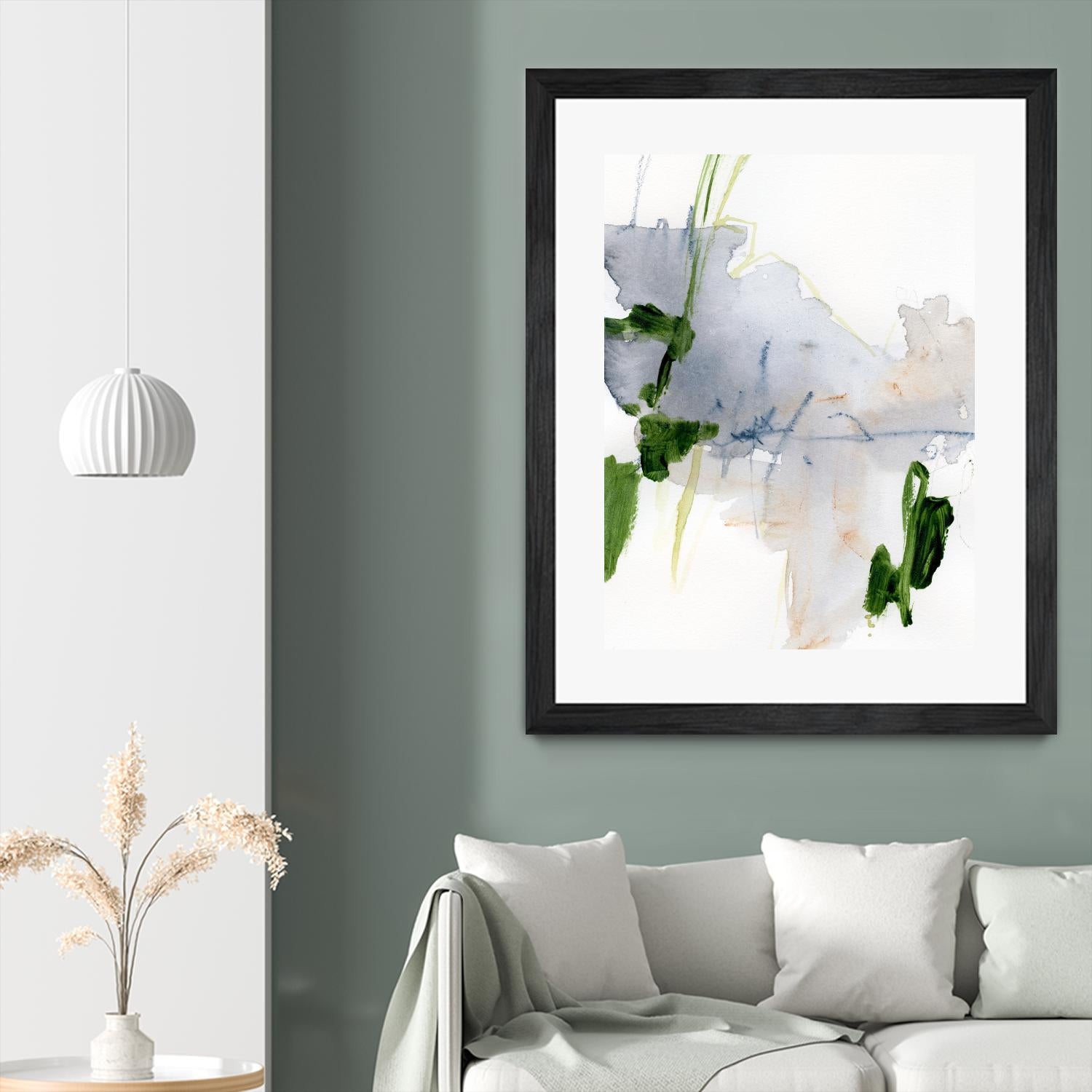 Green and Grey I by Victoria Barnes on GIANT ART - orange abstract abstract