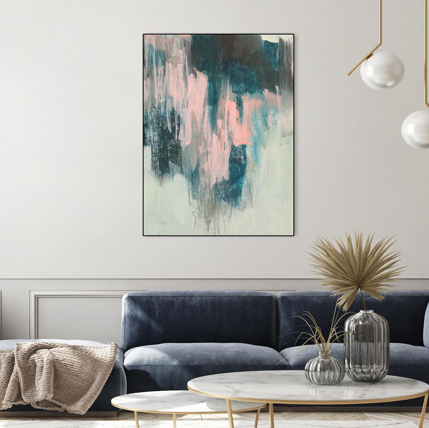 Blush Cascade II by Jennifer Goldberger on GIANT ART - beige abstract abstract