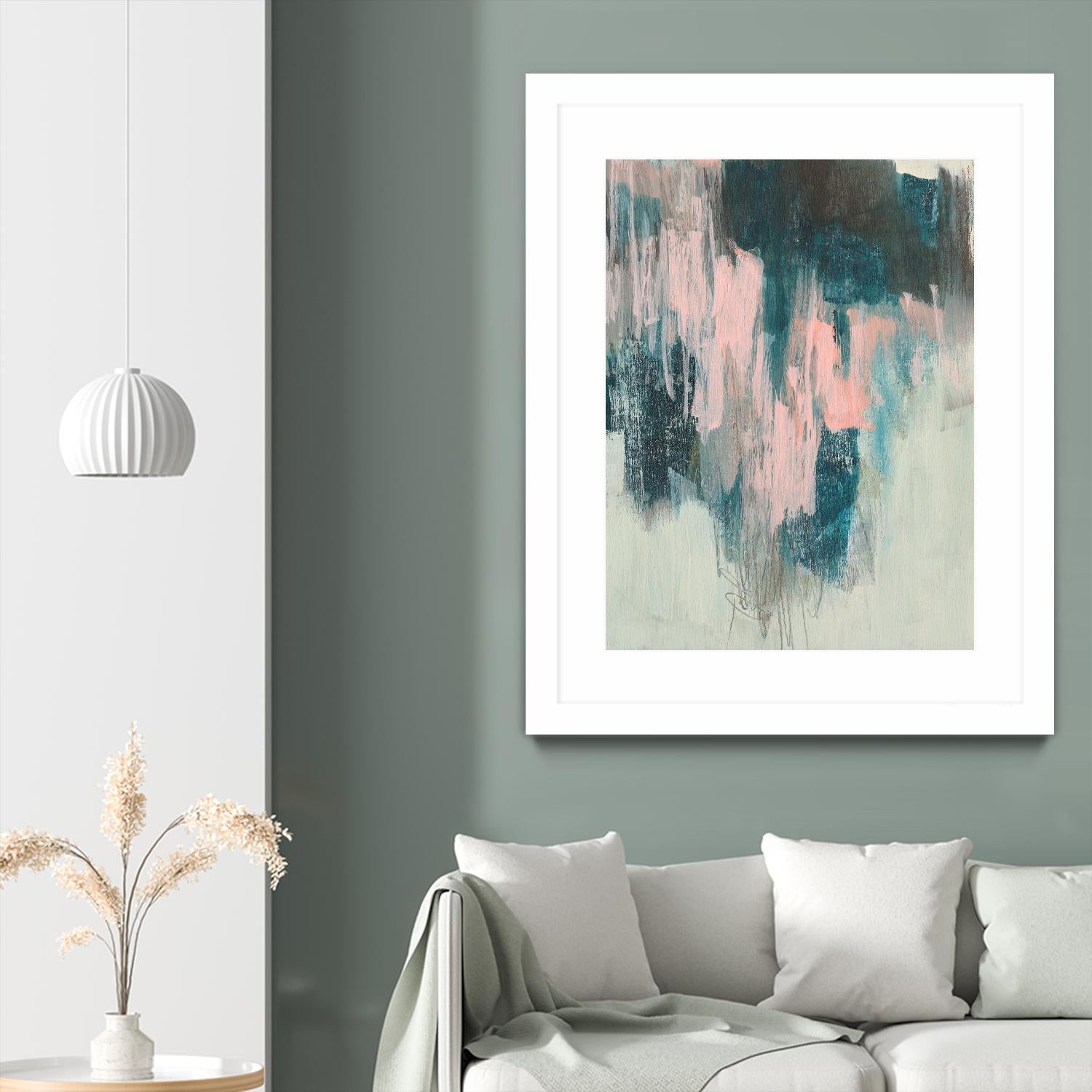 Blush Cascade II by Jennifer Goldberger on GIANT ART - beige abstract abstract