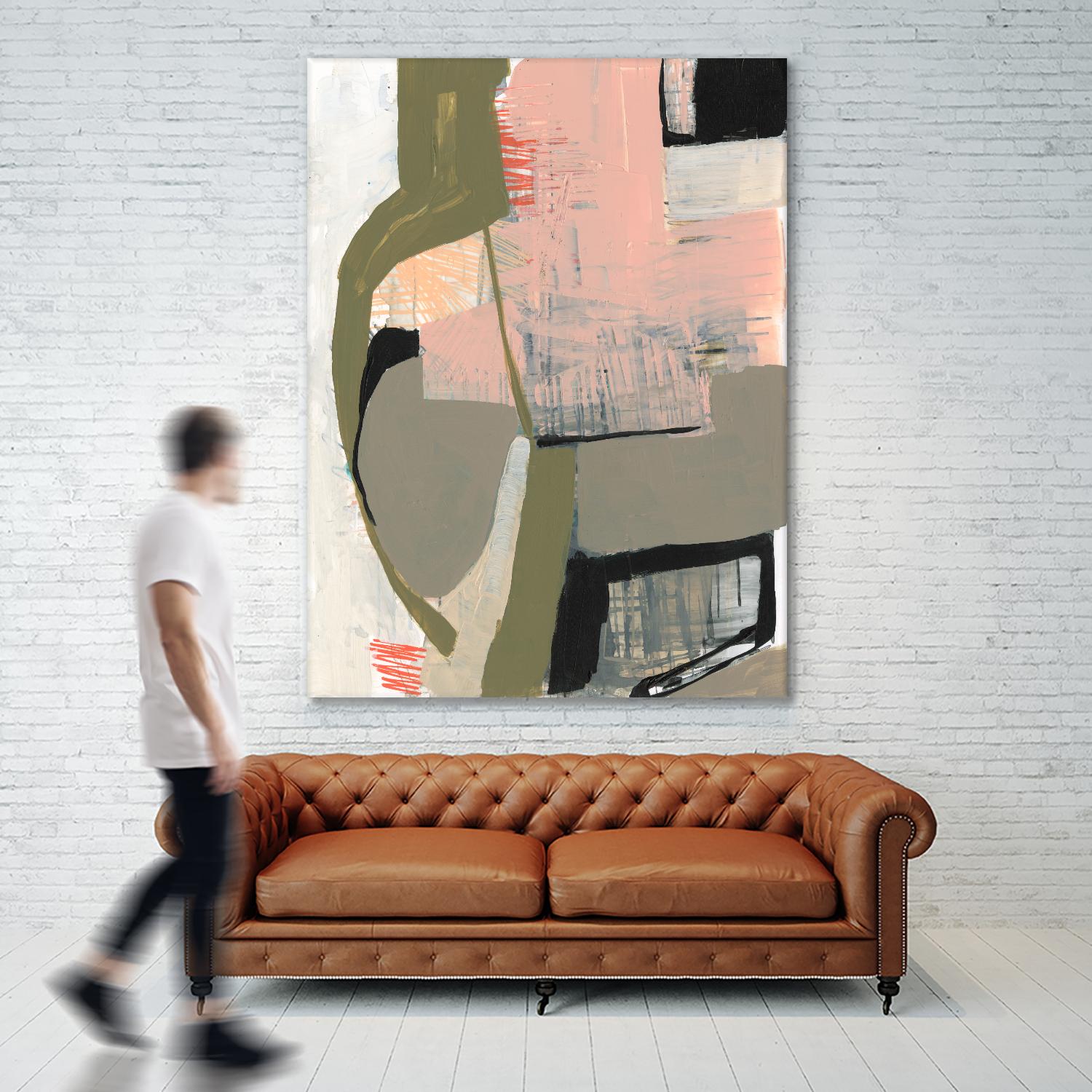 Scribbles & Shapes I by Jennifer Goldberger on GIANT ART - pink abstract abstract