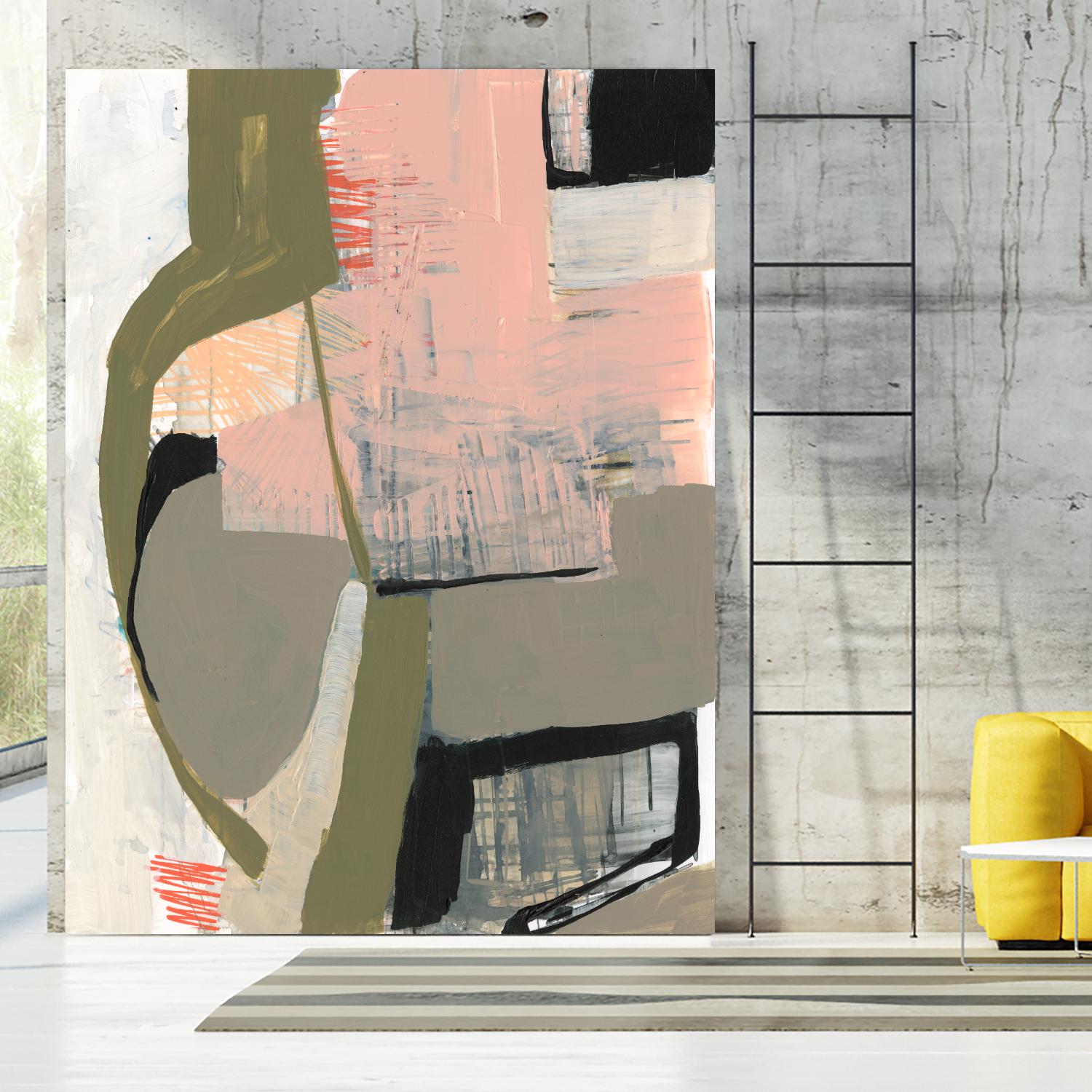 Scribbles & Shapes I by Jennifer Goldberger on GIANT ART - pink abstract abstract