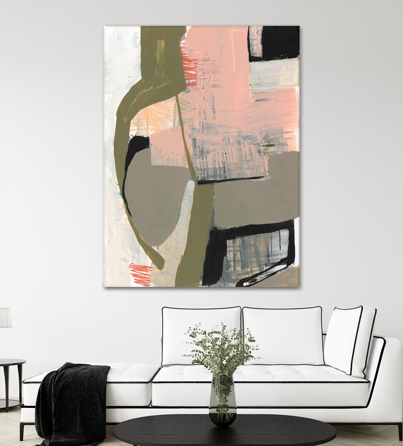 Scribbles & Shapes I by Jennifer Goldberger on GIANT ART - pink abstract abstract