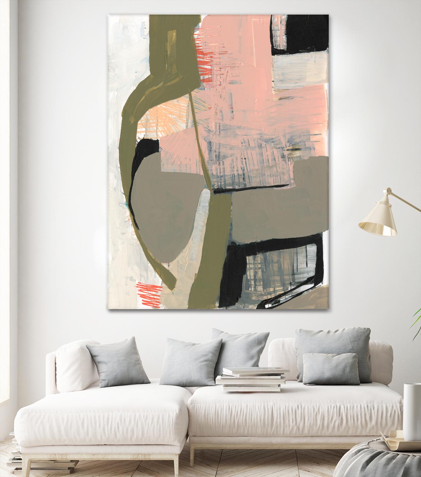 Scribbles & Shapes I by Jennifer Goldberger on GIANT ART - pink abstract abstract