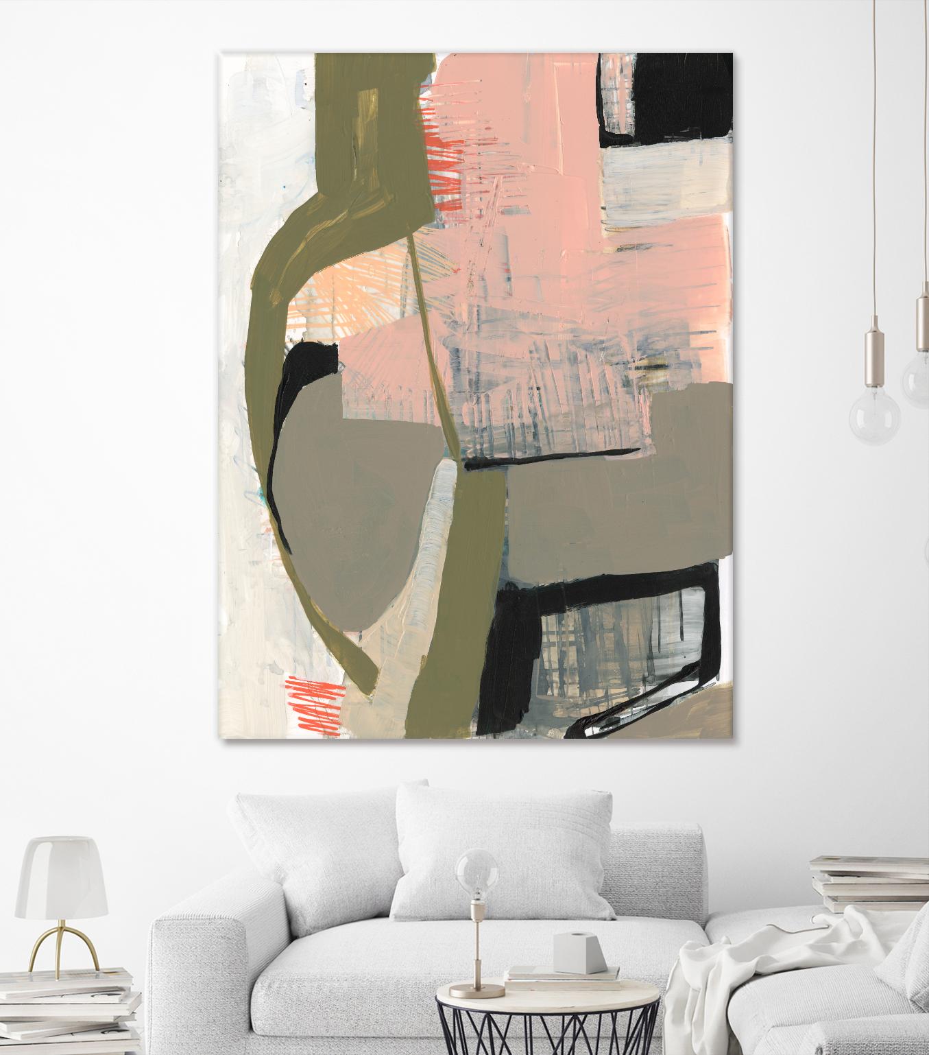 Scribbles & Shapes I by Jennifer Goldberger on GIANT ART - pink abstract abstract