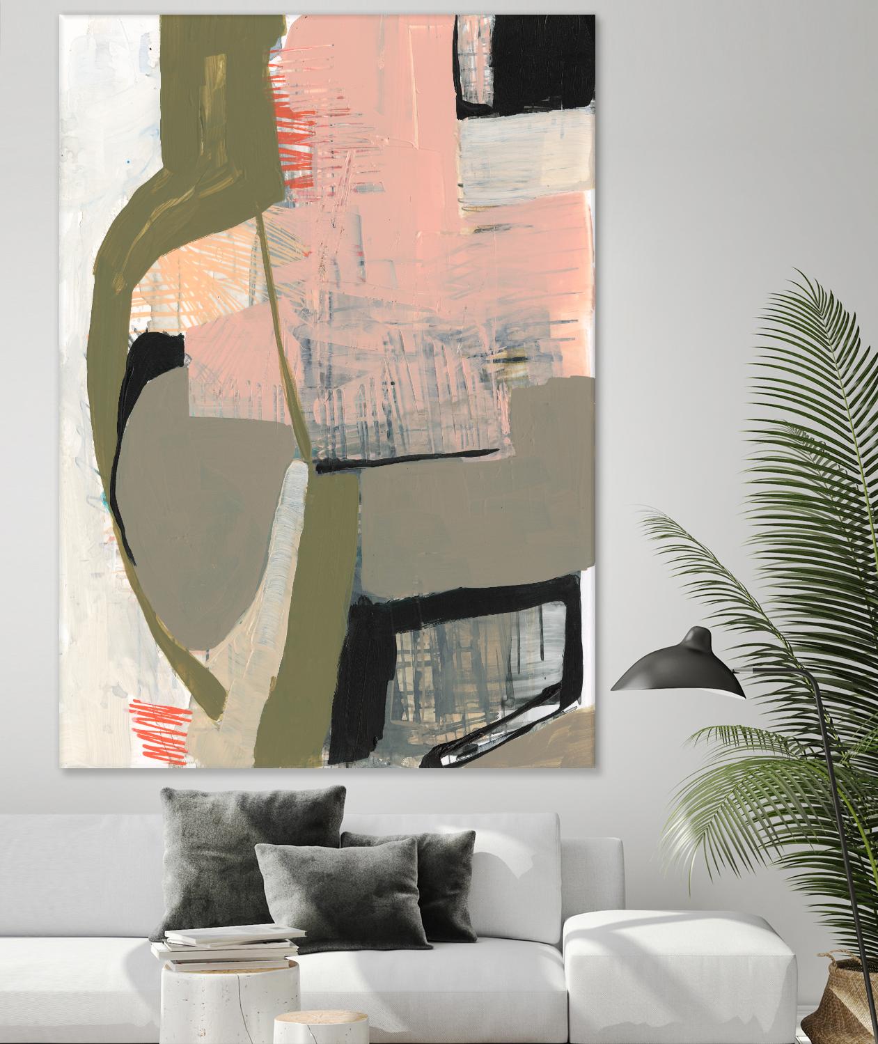 Scribbles & Shapes I by Jennifer Goldberger on GIANT ART - pink abstract abstract