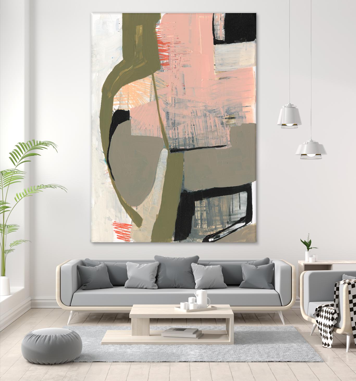 Scribbles & Shapes I by Jennifer Goldberger on GIANT ART - pink abstract abstract