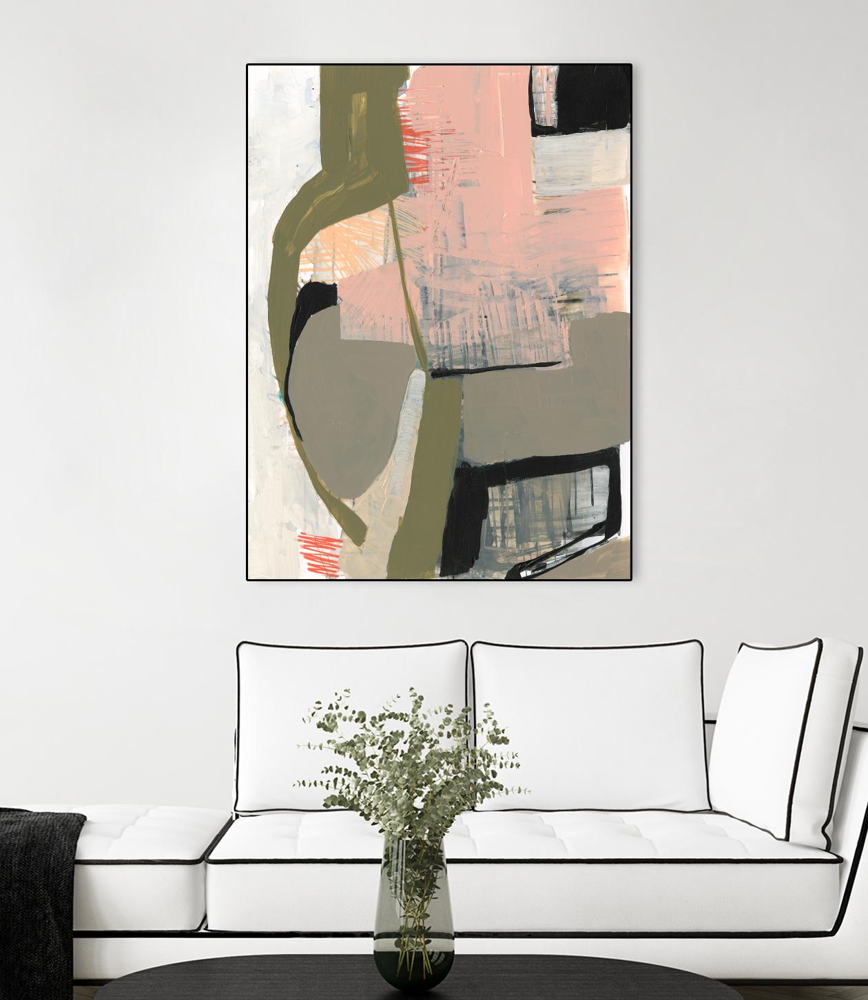 Scribbles & Shapes I by Jennifer Goldberger on GIANT ART - pink abstract abstract