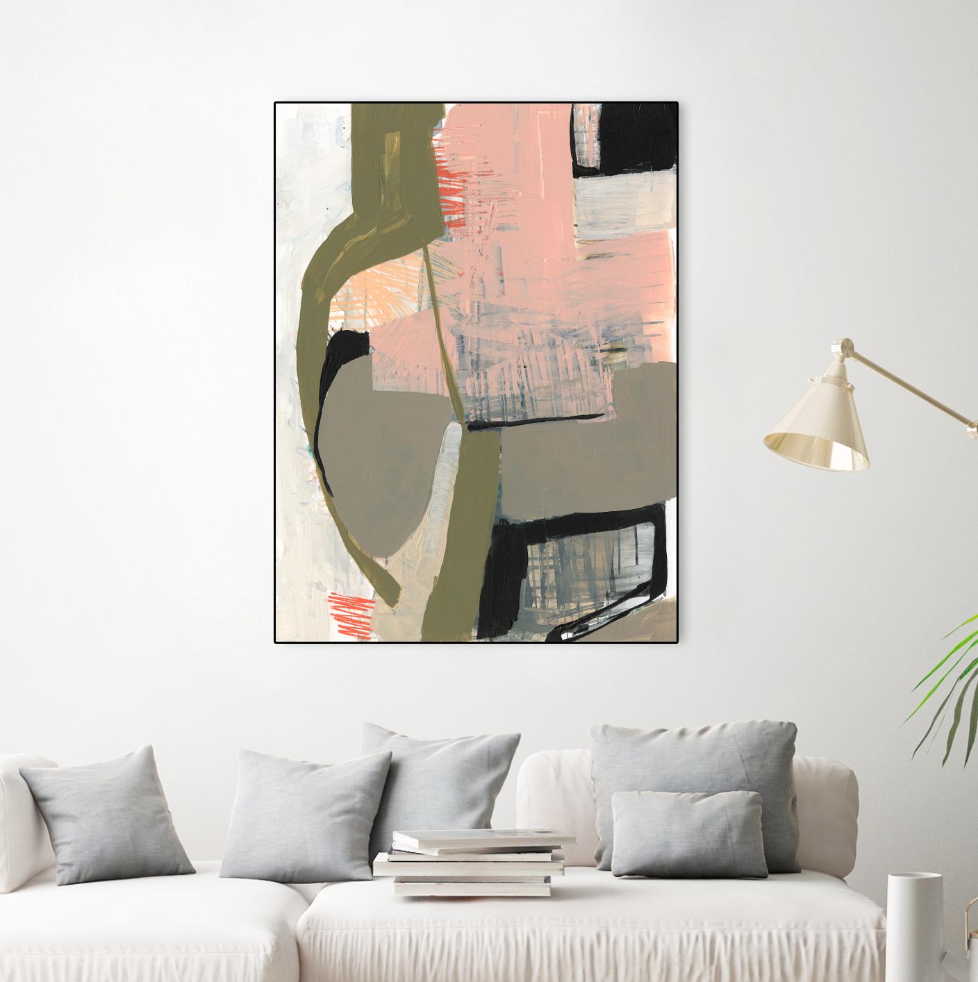 Scribbles & Shapes I by Jennifer Goldberger on GIANT ART - pink abstract abstract