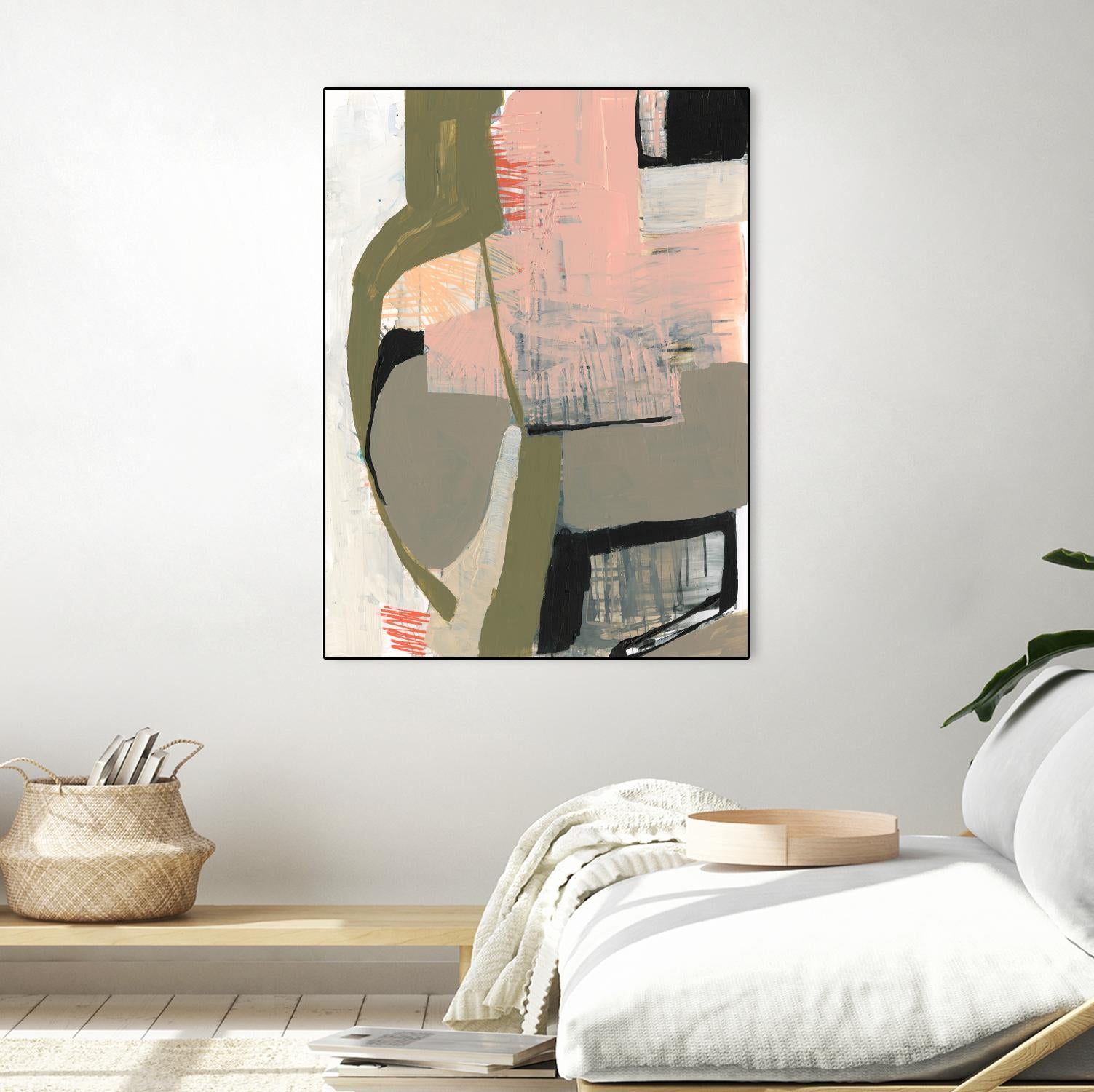 Scribbles & Shapes I by Jennifer Goldberger on GIANT ART - pink abstract abstract