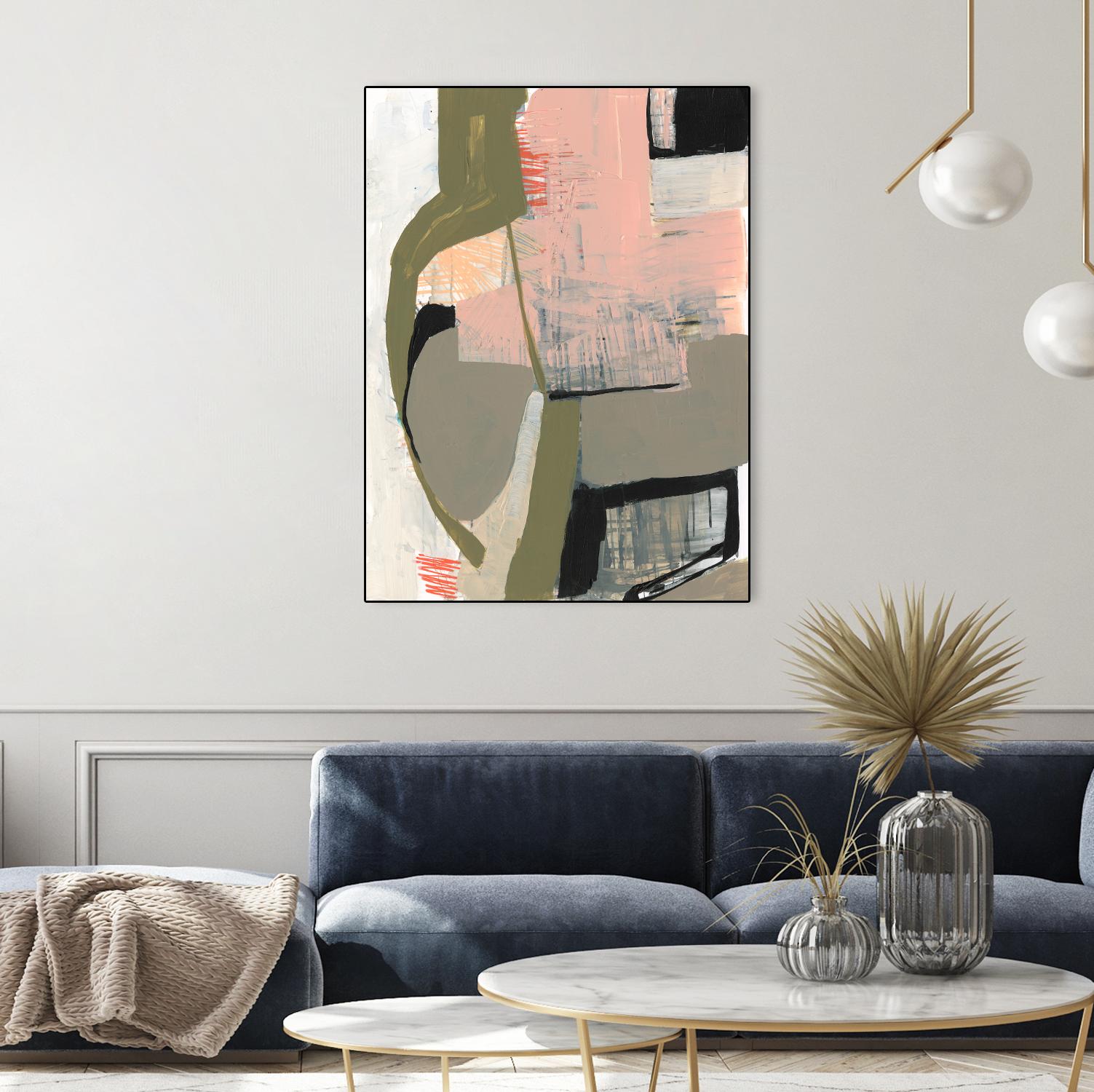 Scribbles & Shapes I by Jennifer Goldberger on GIANT ART - pink abstract abstract