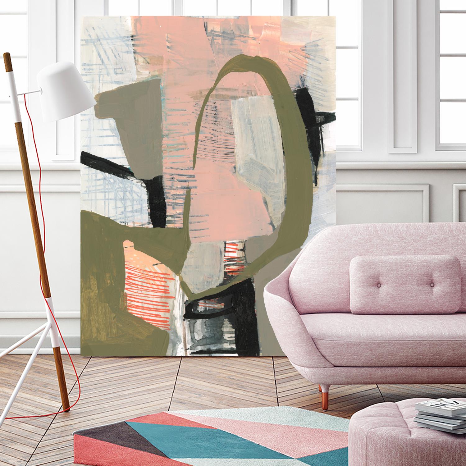 Scribbles & Shapes II by Jennifer Goldberger on GIANT ART - orange abstract abstract