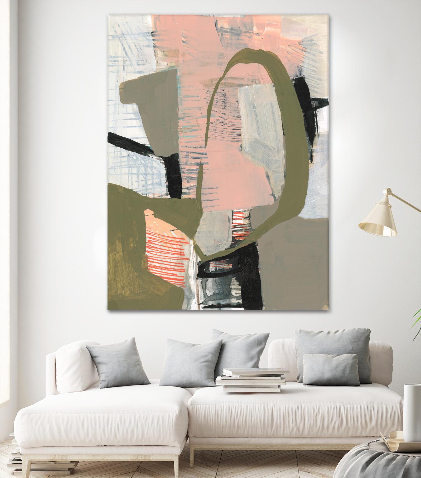 Scribbles & Shapes II by Jennifer Goldberger on GIANT ART - orange abstract abstract