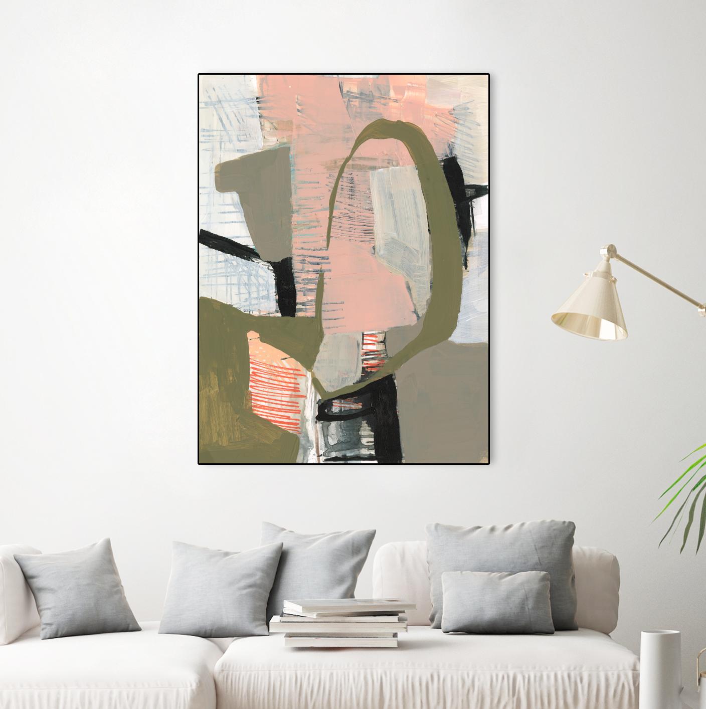 Scribbles & Shapes II by Jennifer Goldberger on GIANT ART - orange abstract abstract