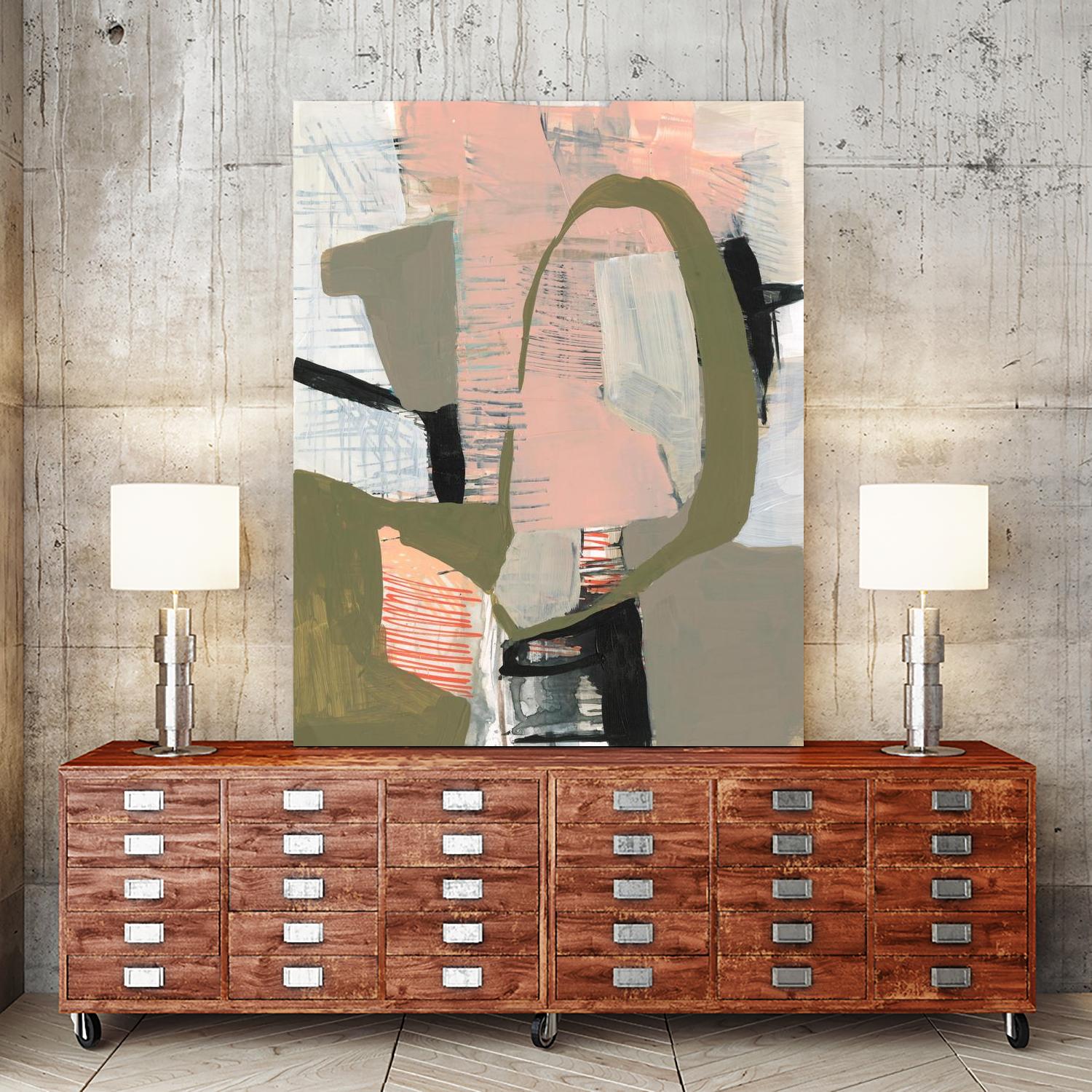 Scribbles & Shapes II by Jennifer Goldberger on GIANT ART - orange abstract abstract