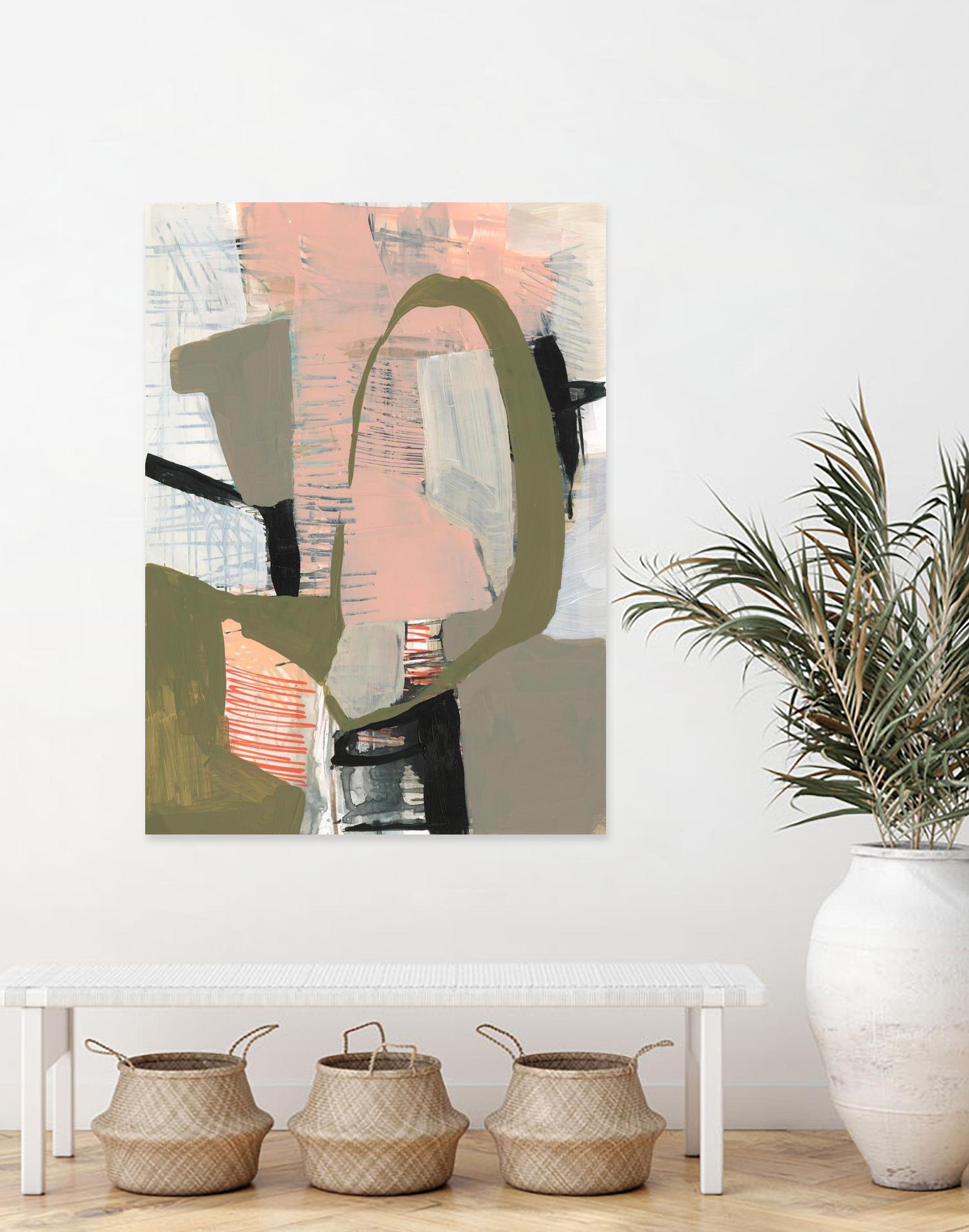 Scribbles & Shapes II by Jennifer Goldberger on GIANT ART - orange abstract abstract