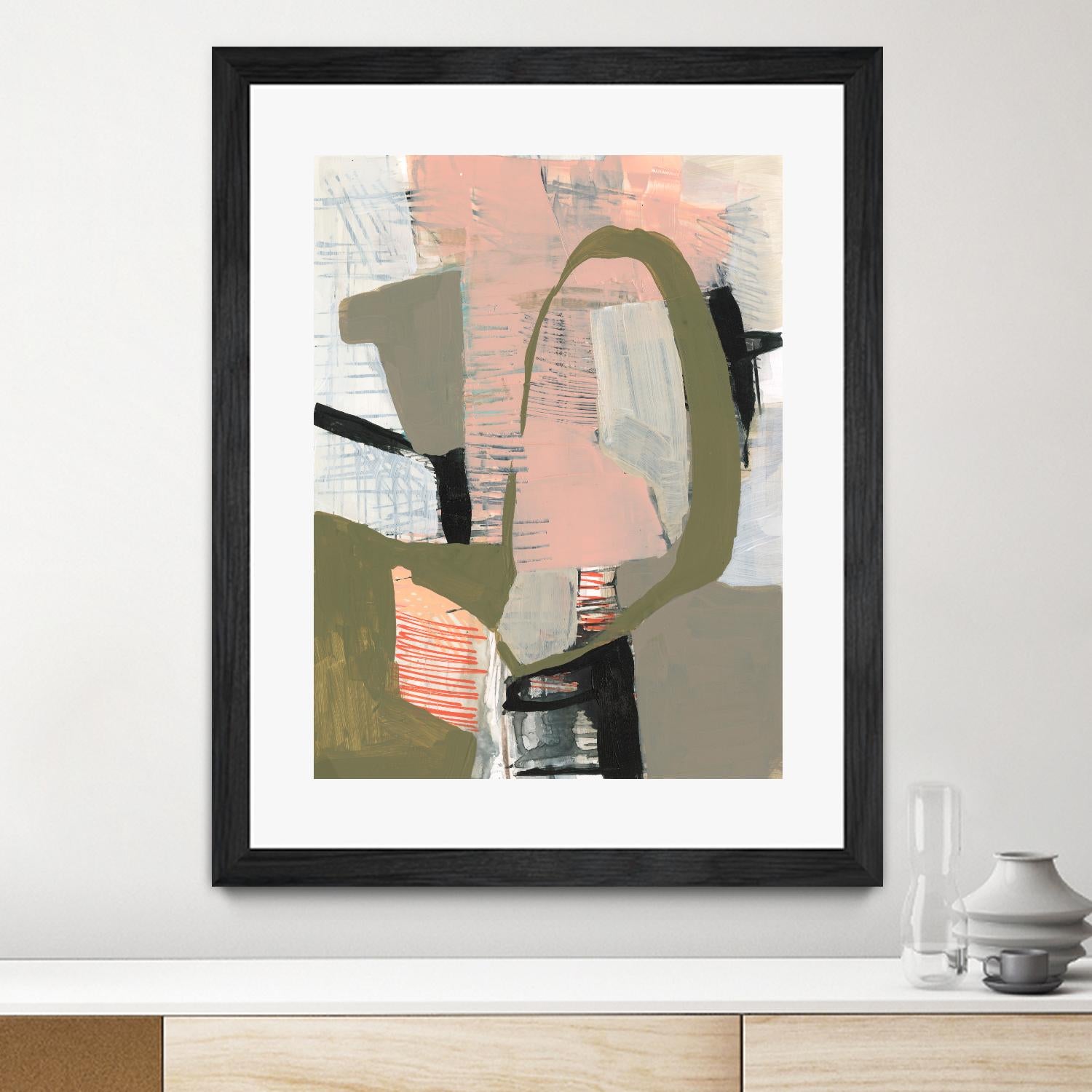 Scribbles & Shapes II by Jennifer Goldberger on GIANT ART - orange abstract abstract