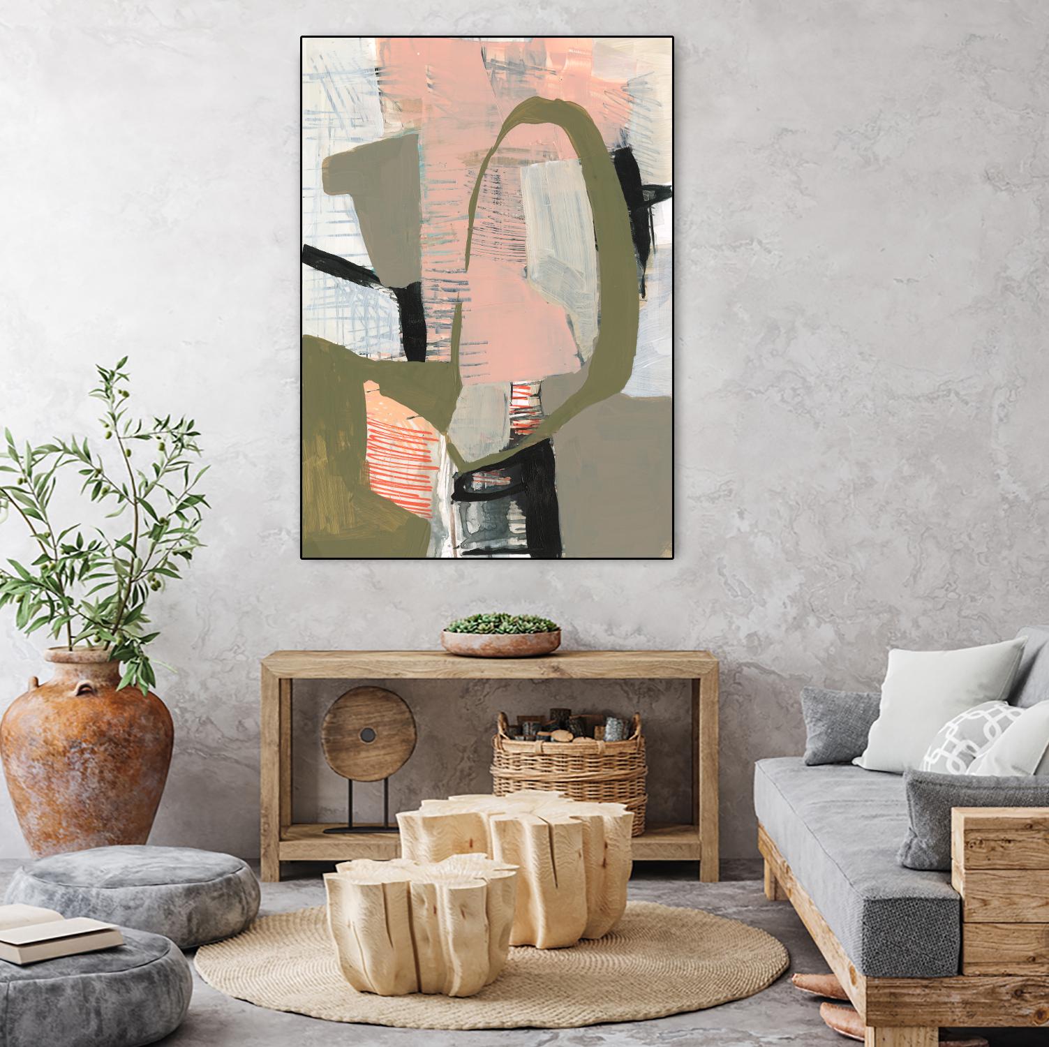 Scribbles & Shapes II by Jennifer Goldberger on GIANT ART - orange abstract abstract