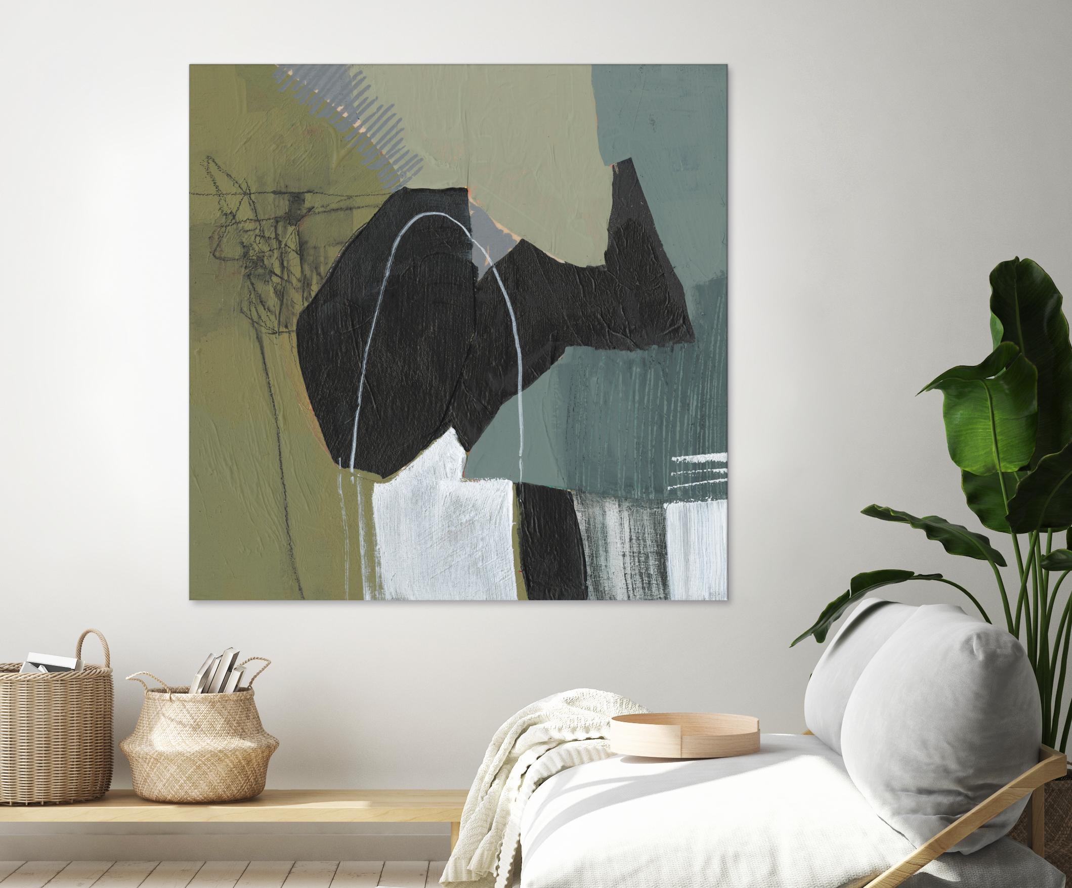 Puzzle in Neutrals I by Jennifer Goldberger on GIANT ART - green abstract abstract
