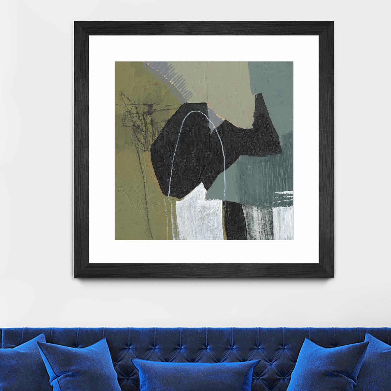 Puzzle in Neutrals I by Jennifer Goldberger on GIANT ART - green abstract abstract