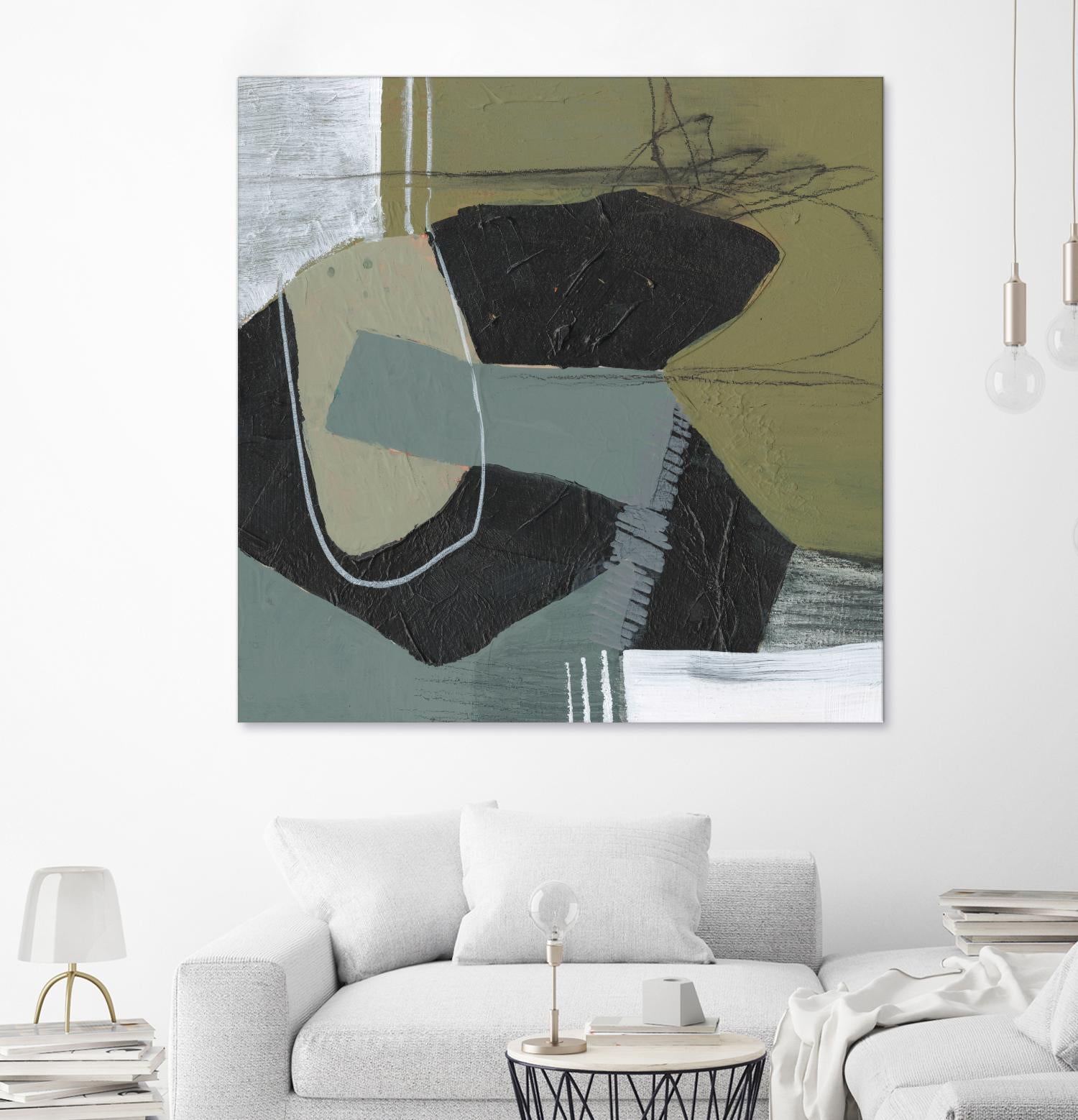 Puzzle in Neutrals II by Jennifer Goldberger on GIANT ART - beige abstract