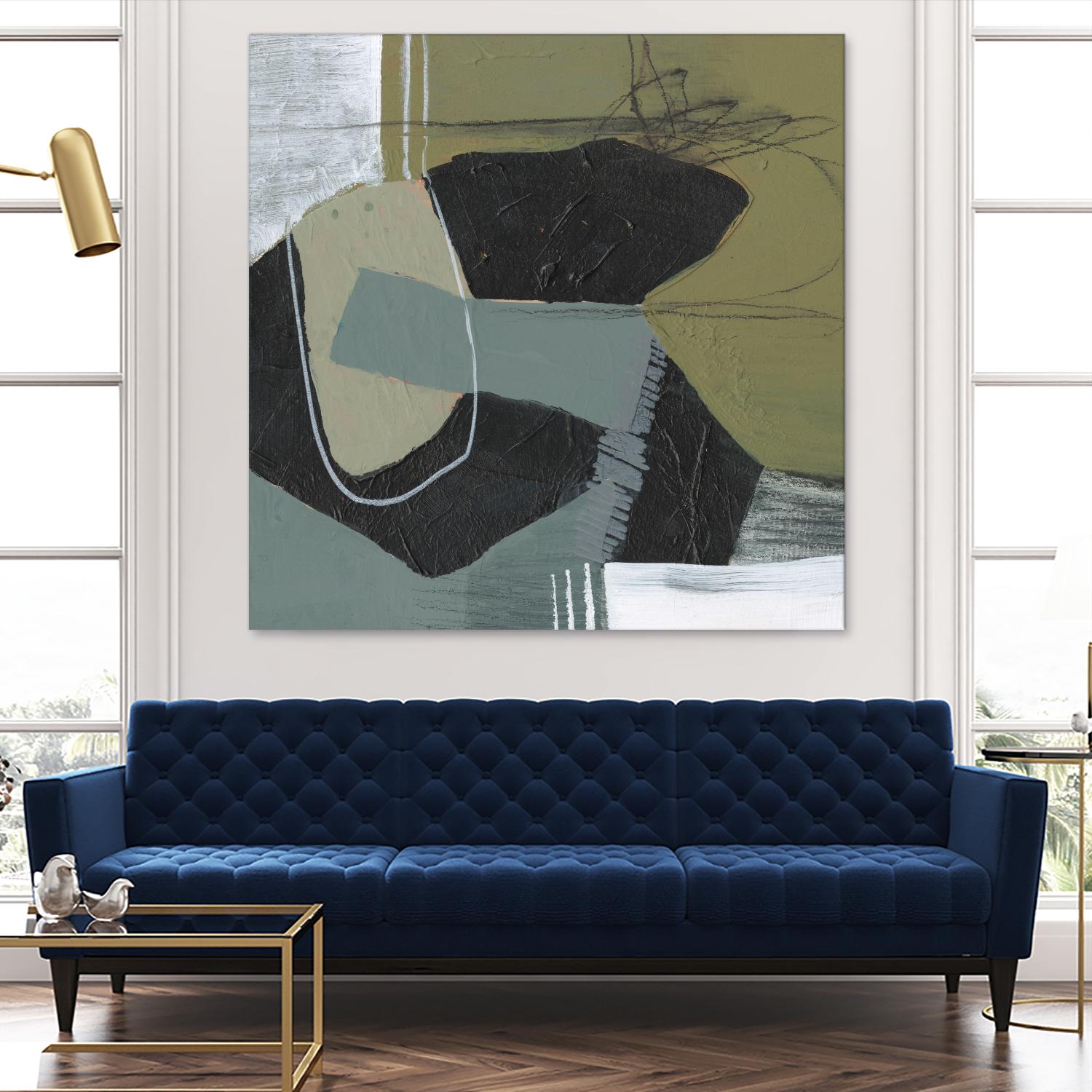 Puzzle in Neutrals II by Jennifer Goldberger on GIANT ART - beige abstract