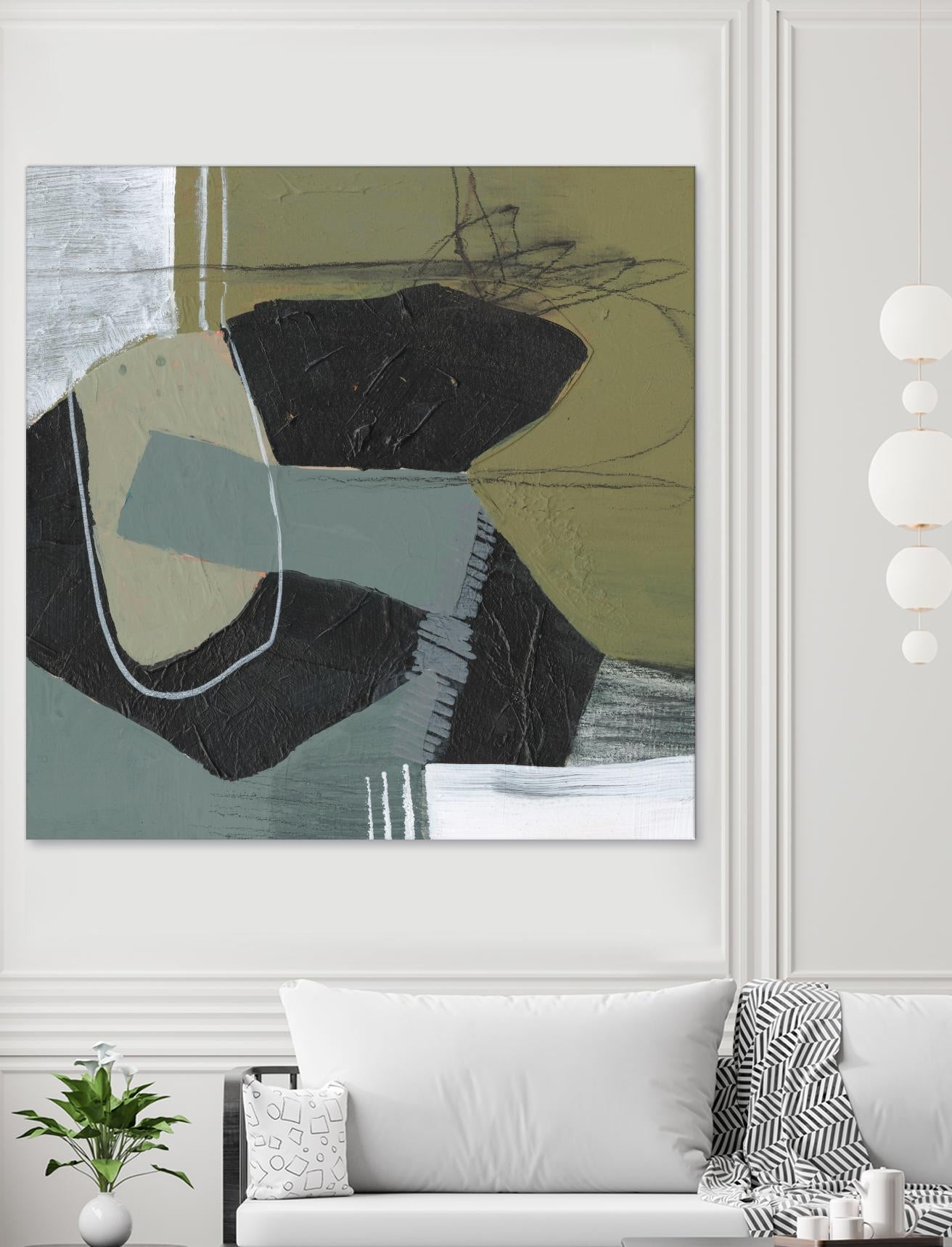 Puzzle in Neutrals II by Jennifer Goldberger on GIANT ART - beige abstract