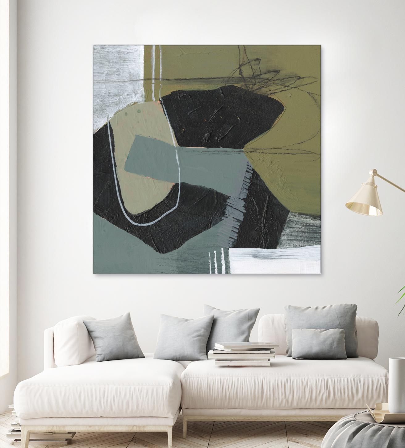 Puzzle in Neutrals II by Jennifer Goldberger on GIANT ART - beige abstract