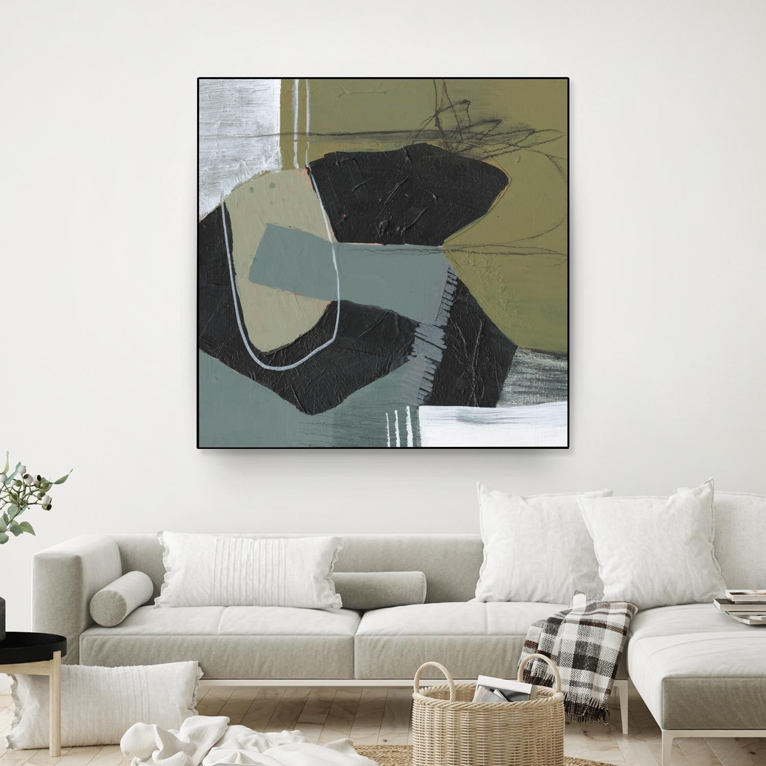 Puzzle in Neutrals II by Jennifer Goldberger on GIANT ART - beige abstract