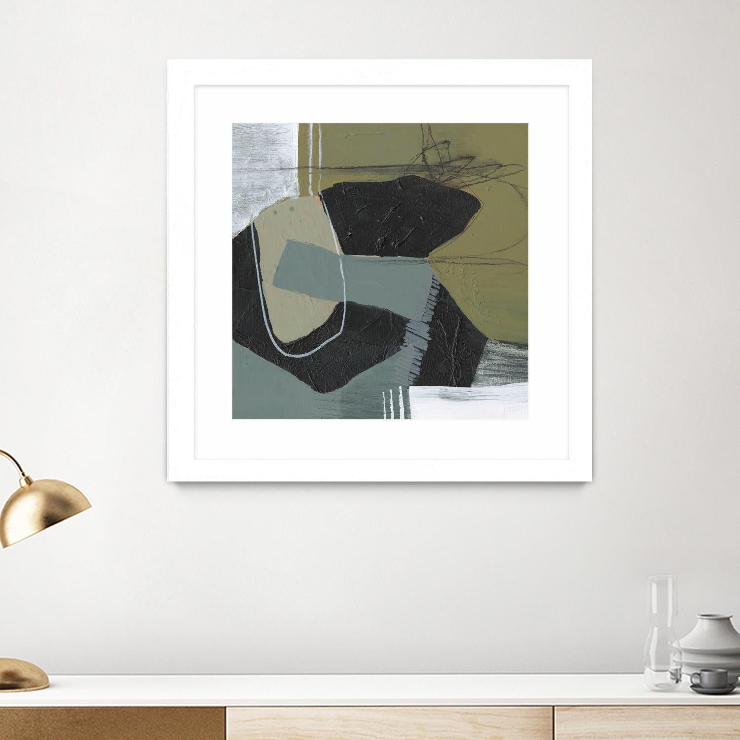 Puzzle in Neutrals II by Jennifer Goldberger on GIANT ART - beige abstract