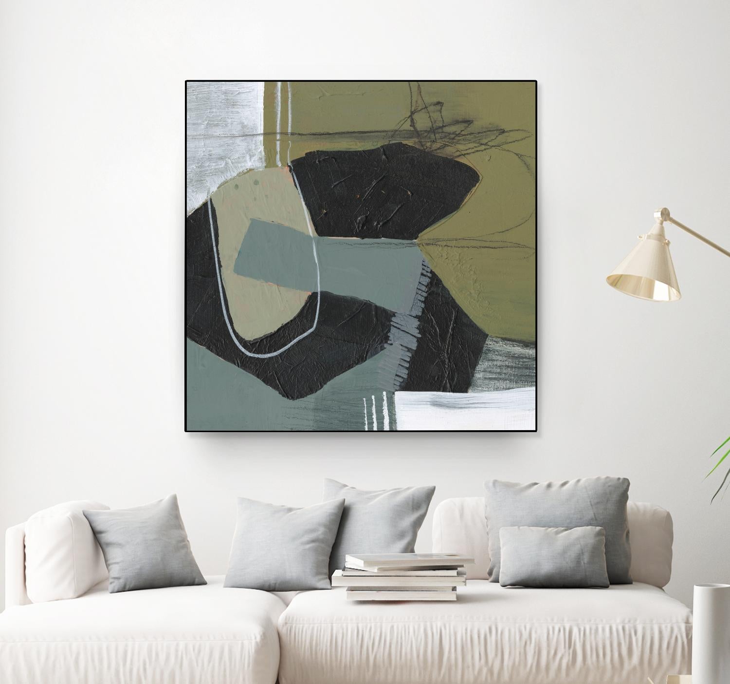 Puzzle in Neutrals II by Jennifer Goldberger on GIANT ART - beige abstract