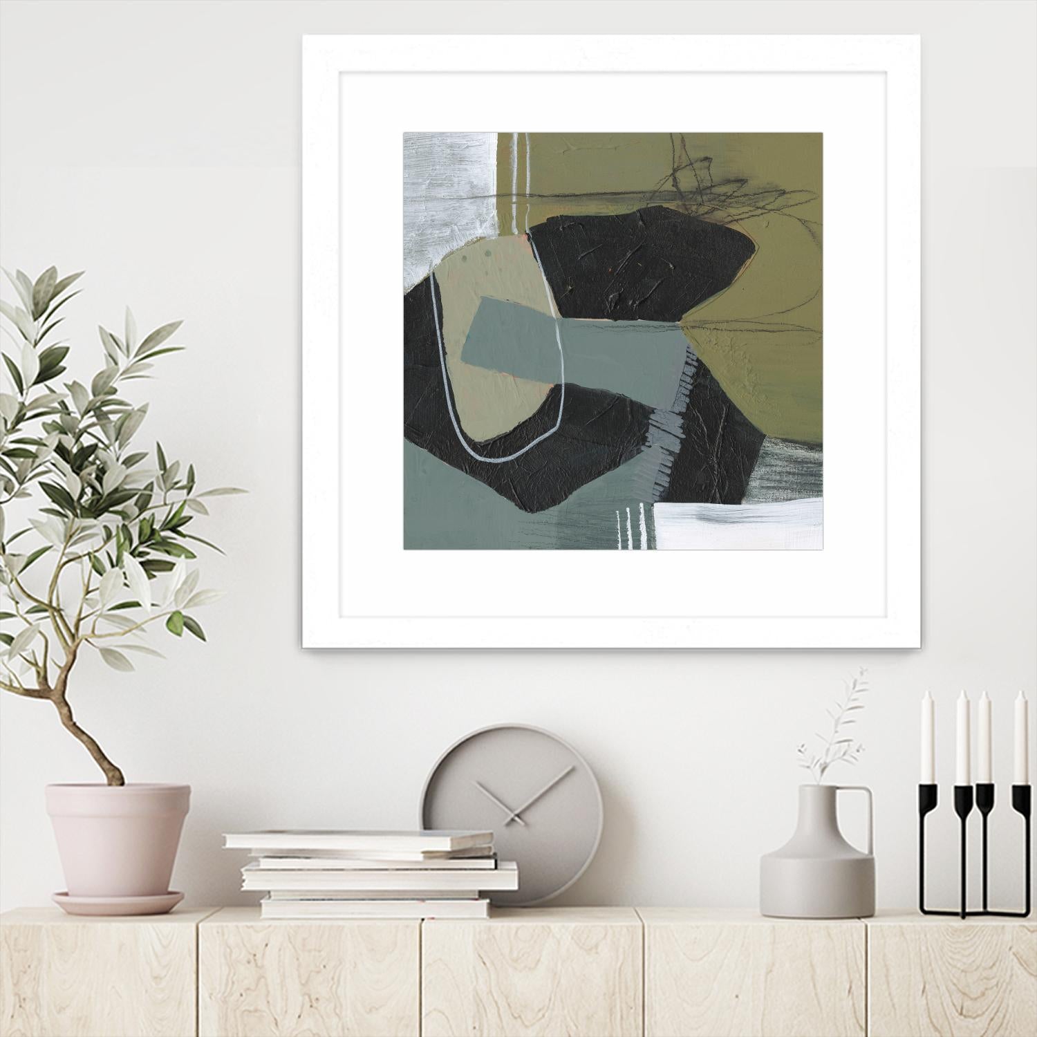 Puzzle in Neutrals II by Jennifer Goldberger on GIANT ART - beige abstract