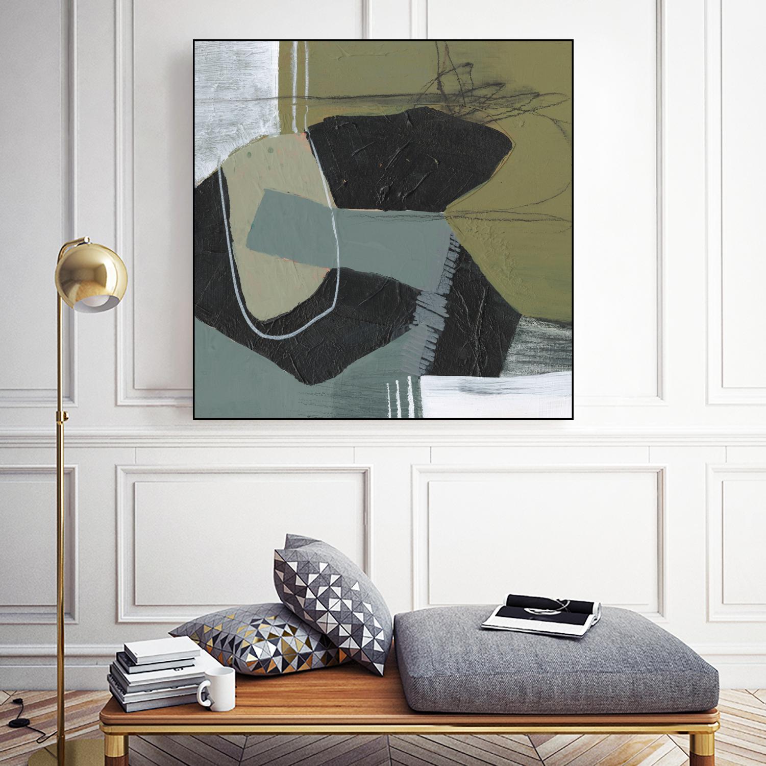 Puzzle in Neutrals II by Jennifer Goldberger on GIANT ART - beige abstract