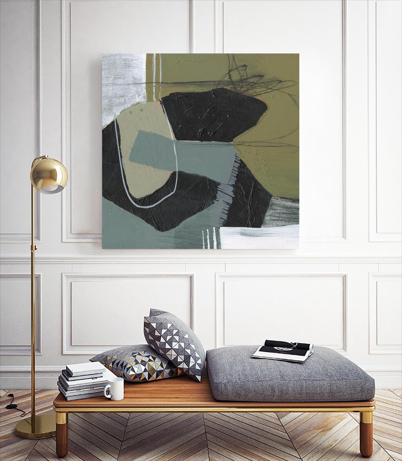 Puzzle in Neutrals II by Jennifer Goldberger on GIANT ART - beige abstract