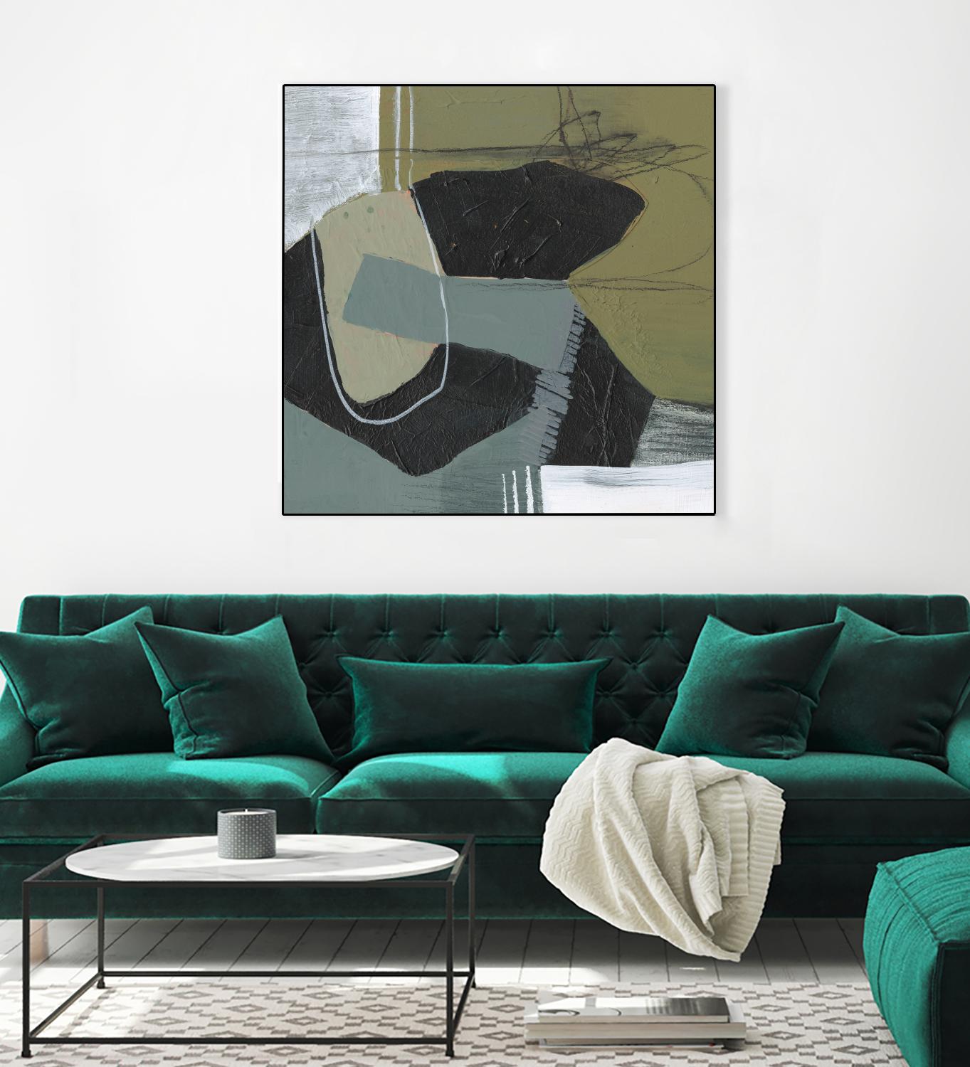 Puzzle in Neutrals II by Jennifer Goldberger on GIANT ART - beige abstract