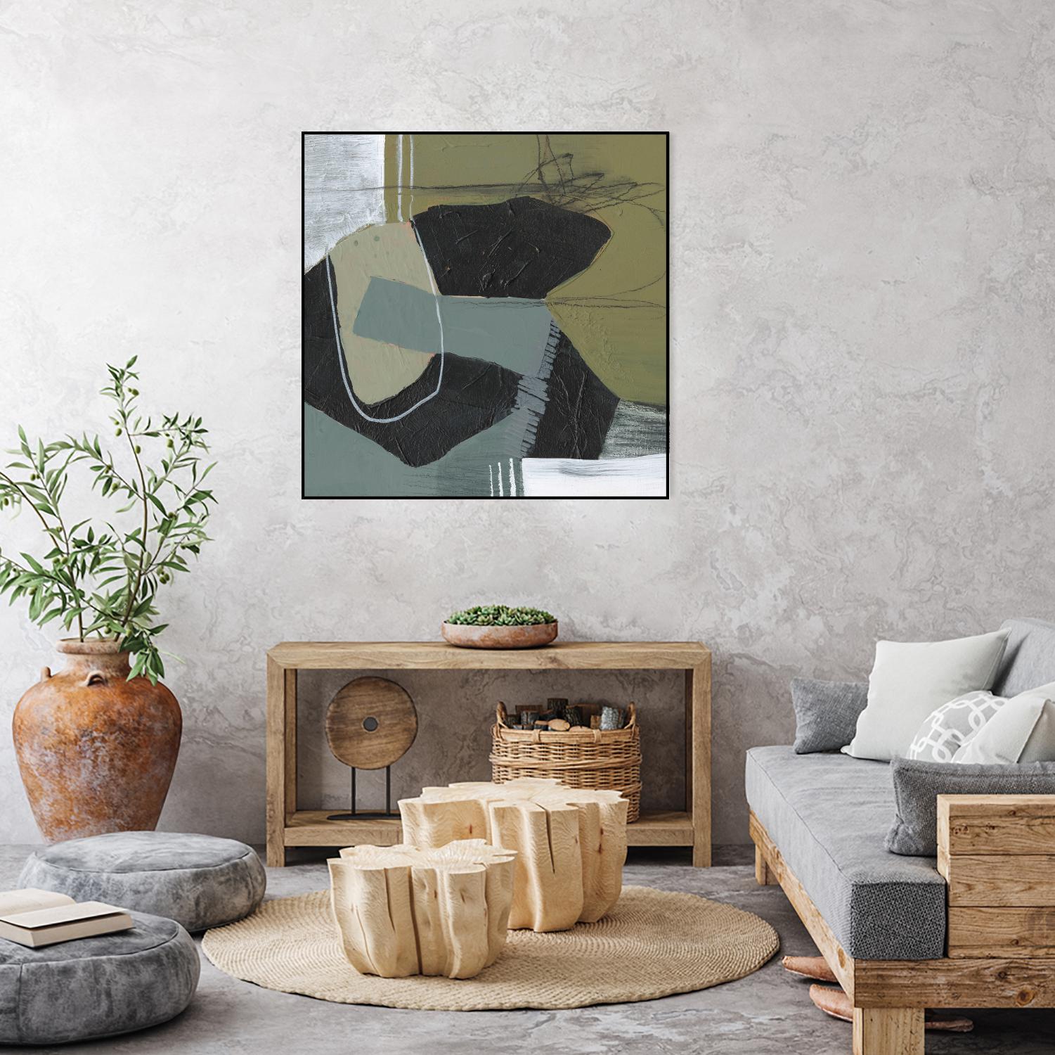 Puzzle in Neutrals II by Jennifer Goldberger on GIANT ART - beige abstract