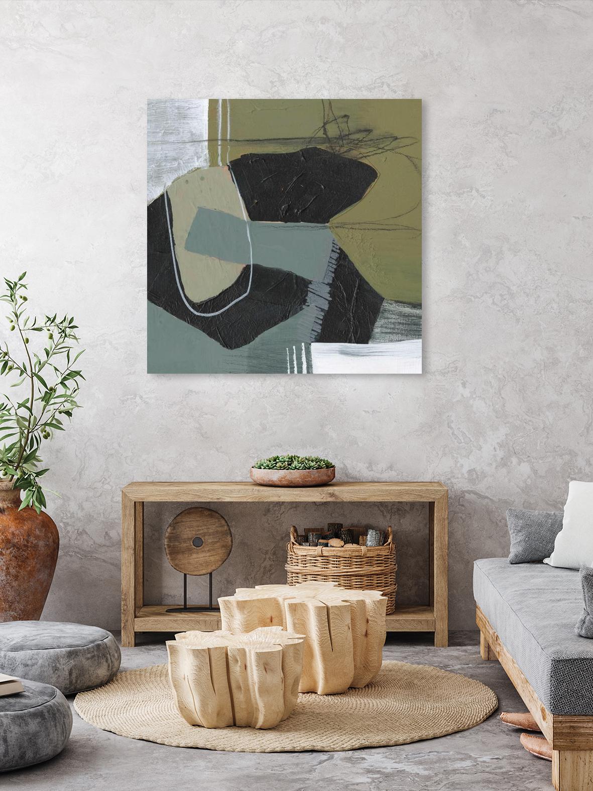 Puzzle in Neutrals II by Jennifer Goldberger on GIANT ART - beige abstract