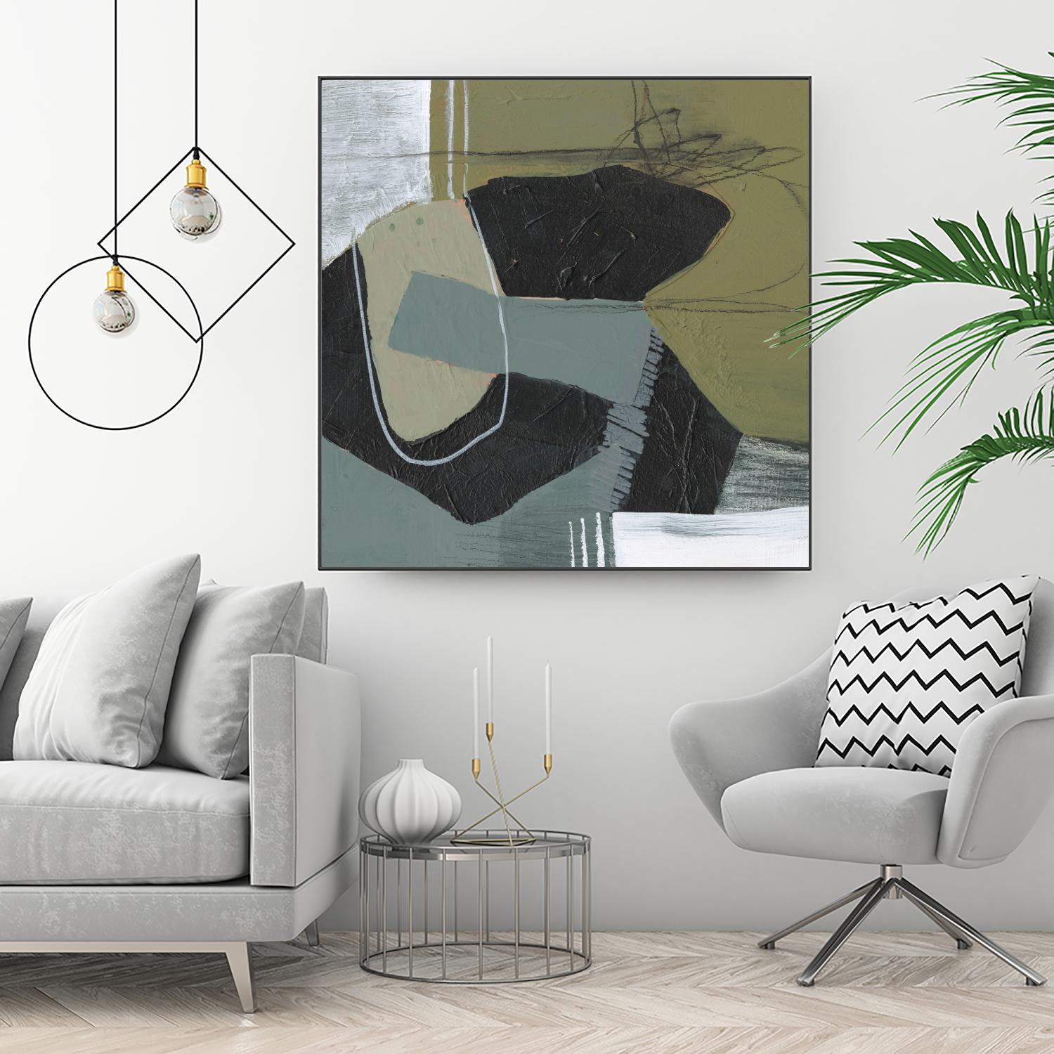 Puzzle in Neutrals II by Jennifer Goldberger on GIANT ART - beige abstract