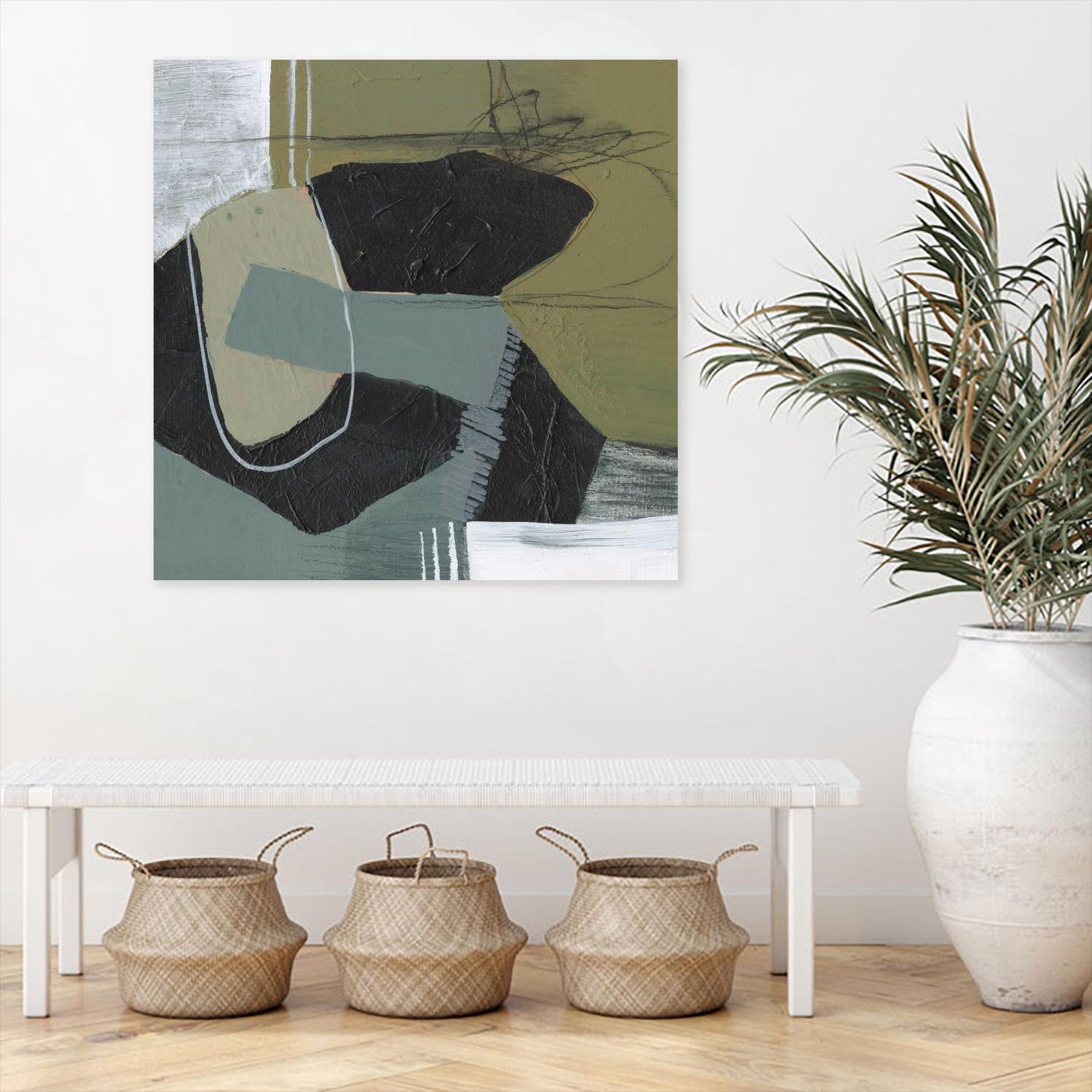 Puzzle in Neutrals II by Jennifer Goldberger on GIANT ART - beige abstract