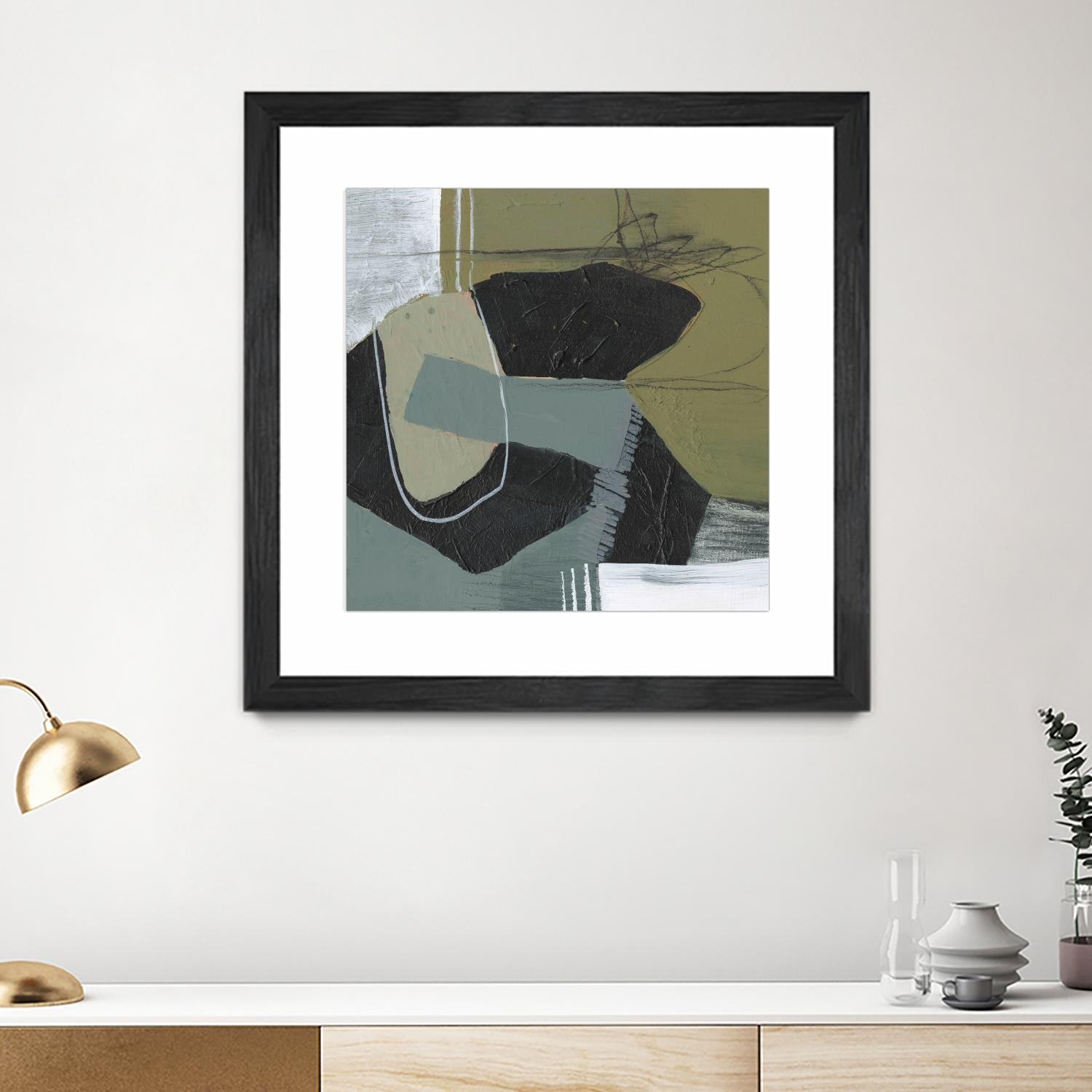 Puzzle in Neutrals II by Jennifer Goldberger on GIANT ART - beige abstract