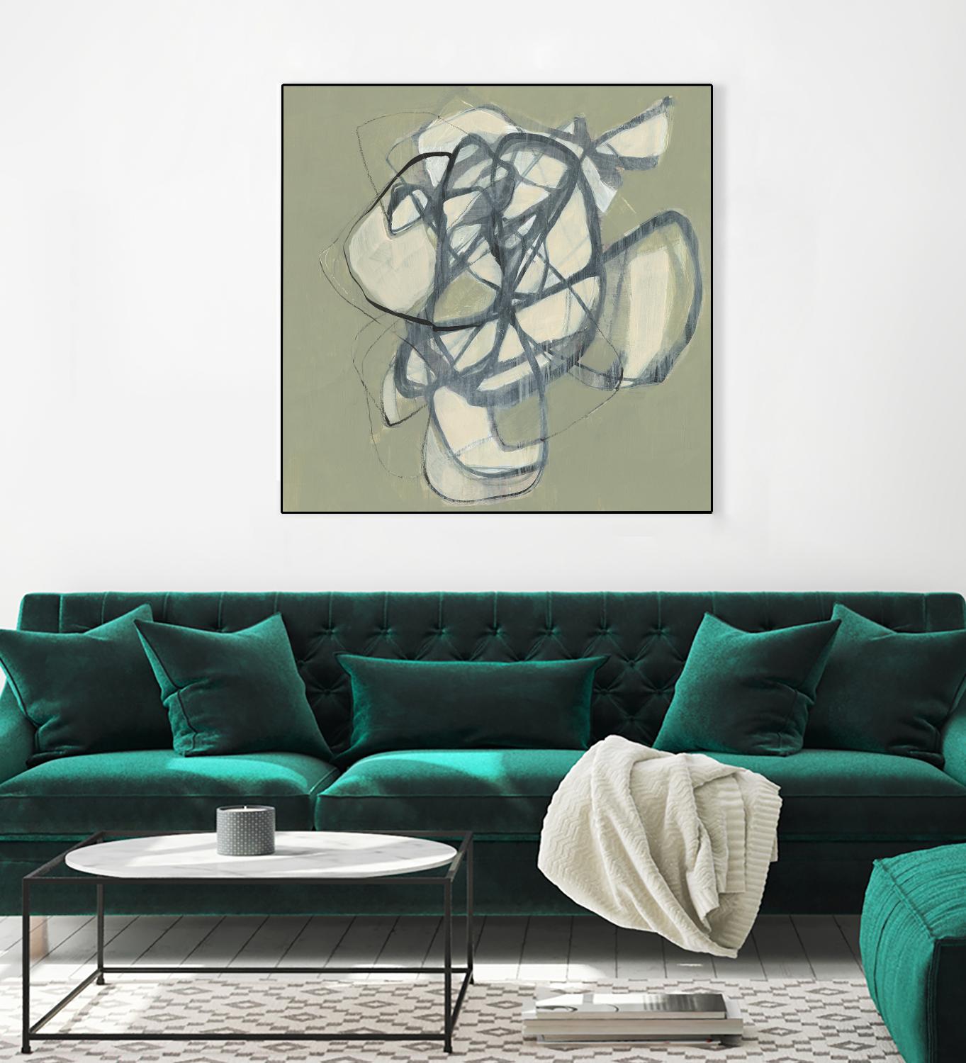 Interweb I by Jennifer Goldberger on GIANT ART - green abstract abstract